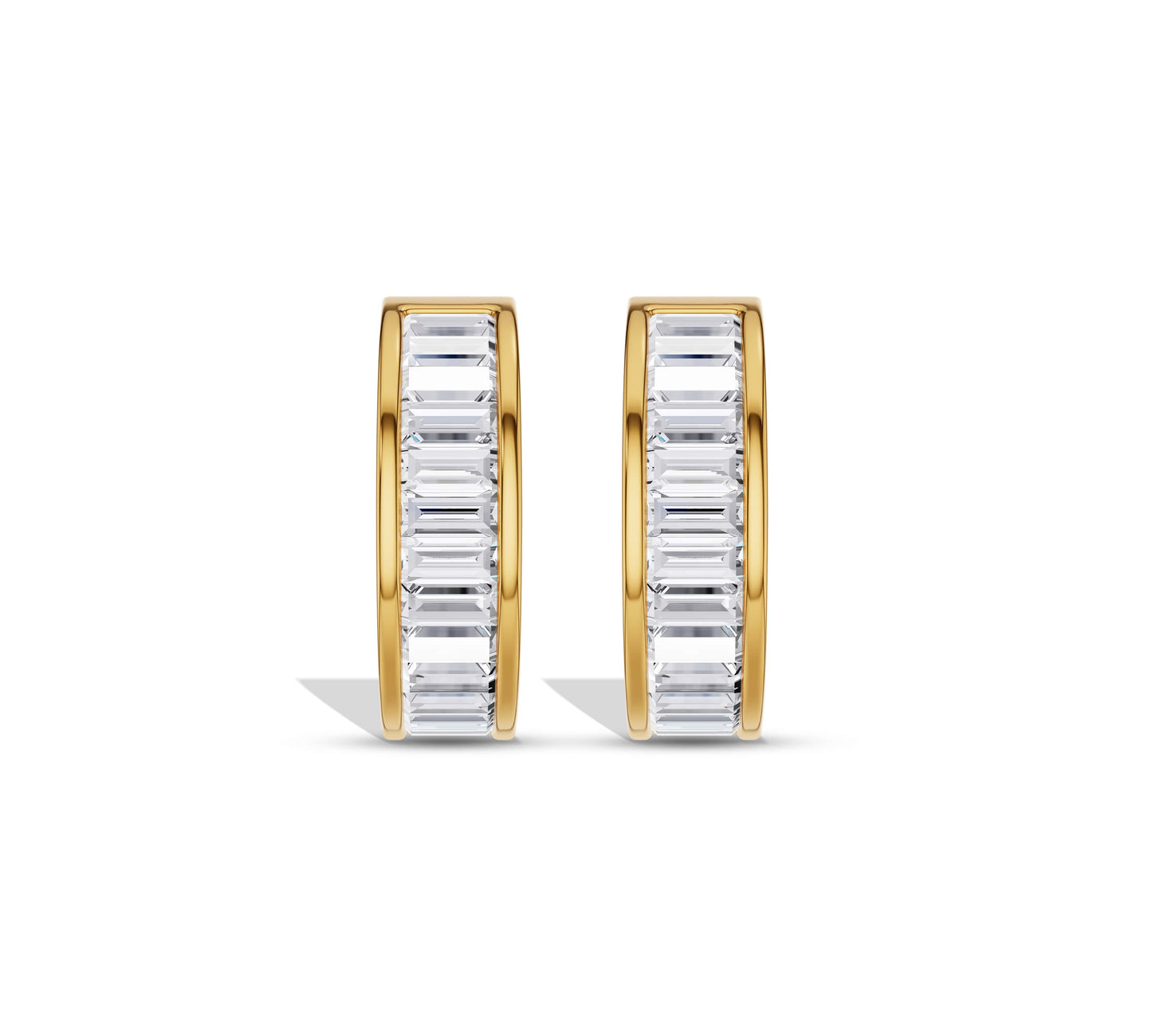 diamond huggie hoop earrings