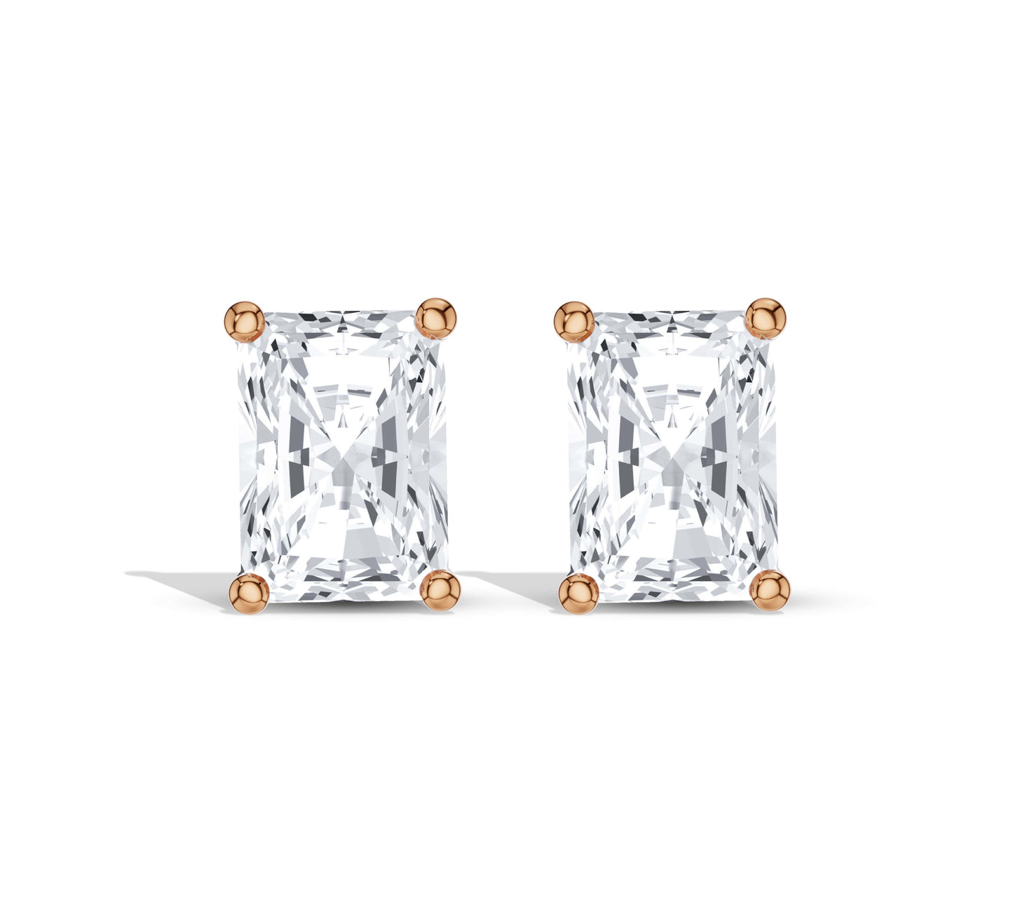 Rounded corner diamond earrings