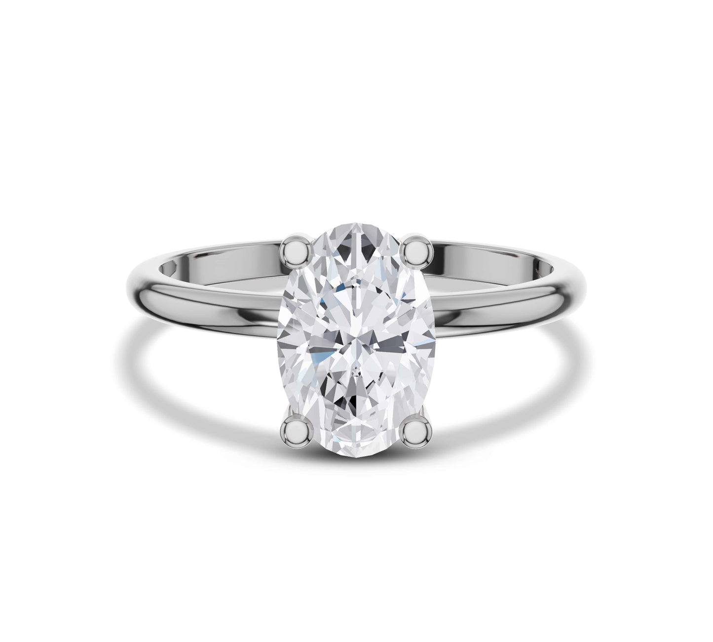 white gold oval diamond ring