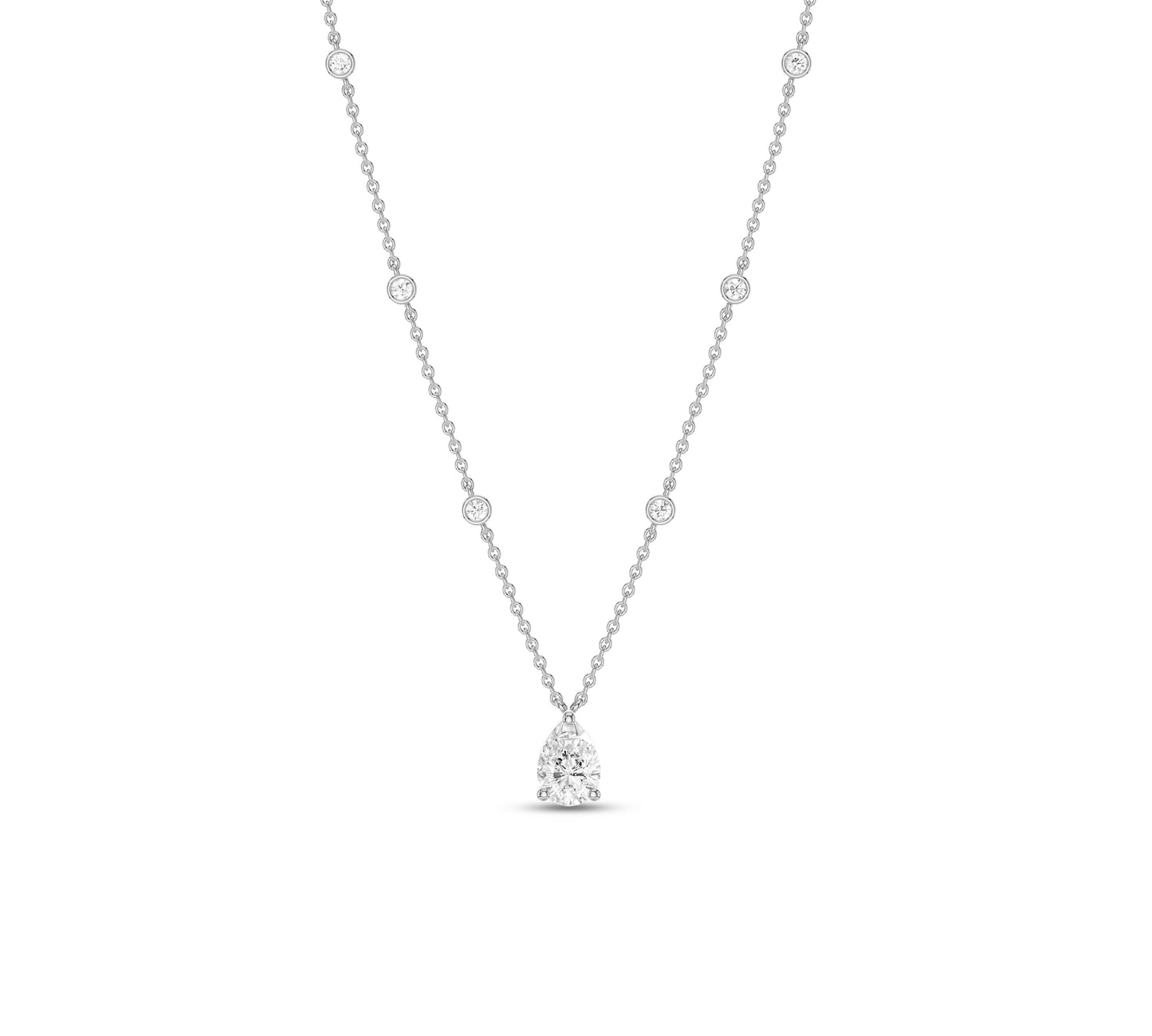 white gold Station Necklace