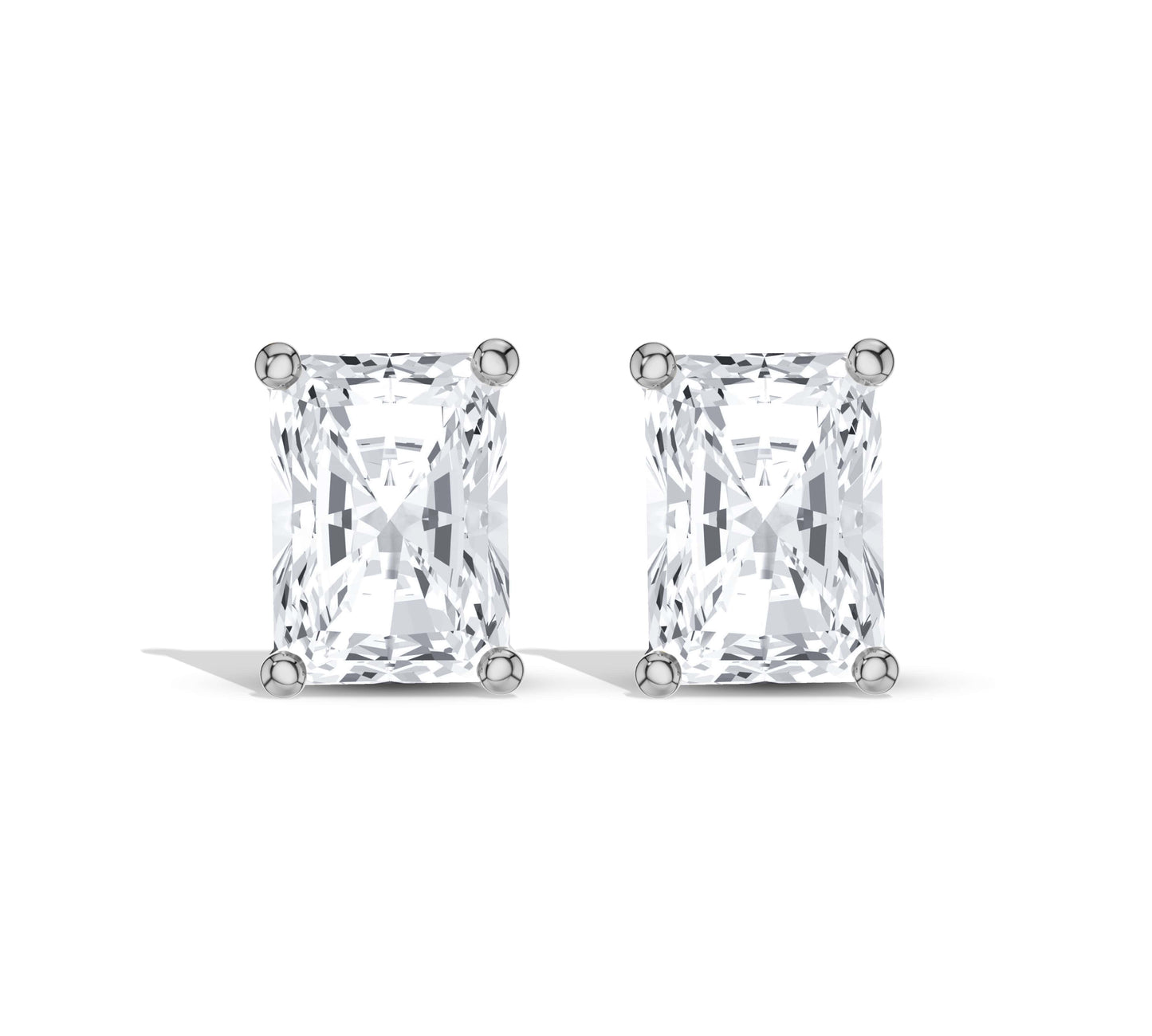 Classic rectangular diamond earrings