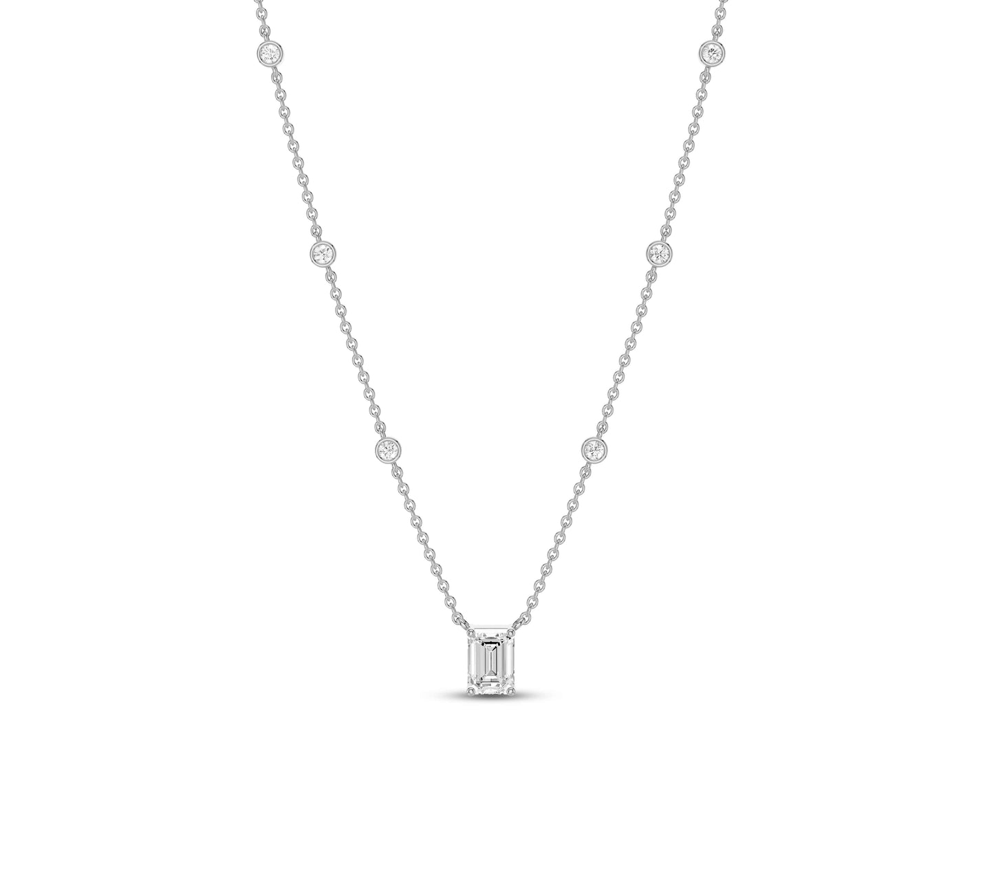 diamond necklace pendant white gold emerald