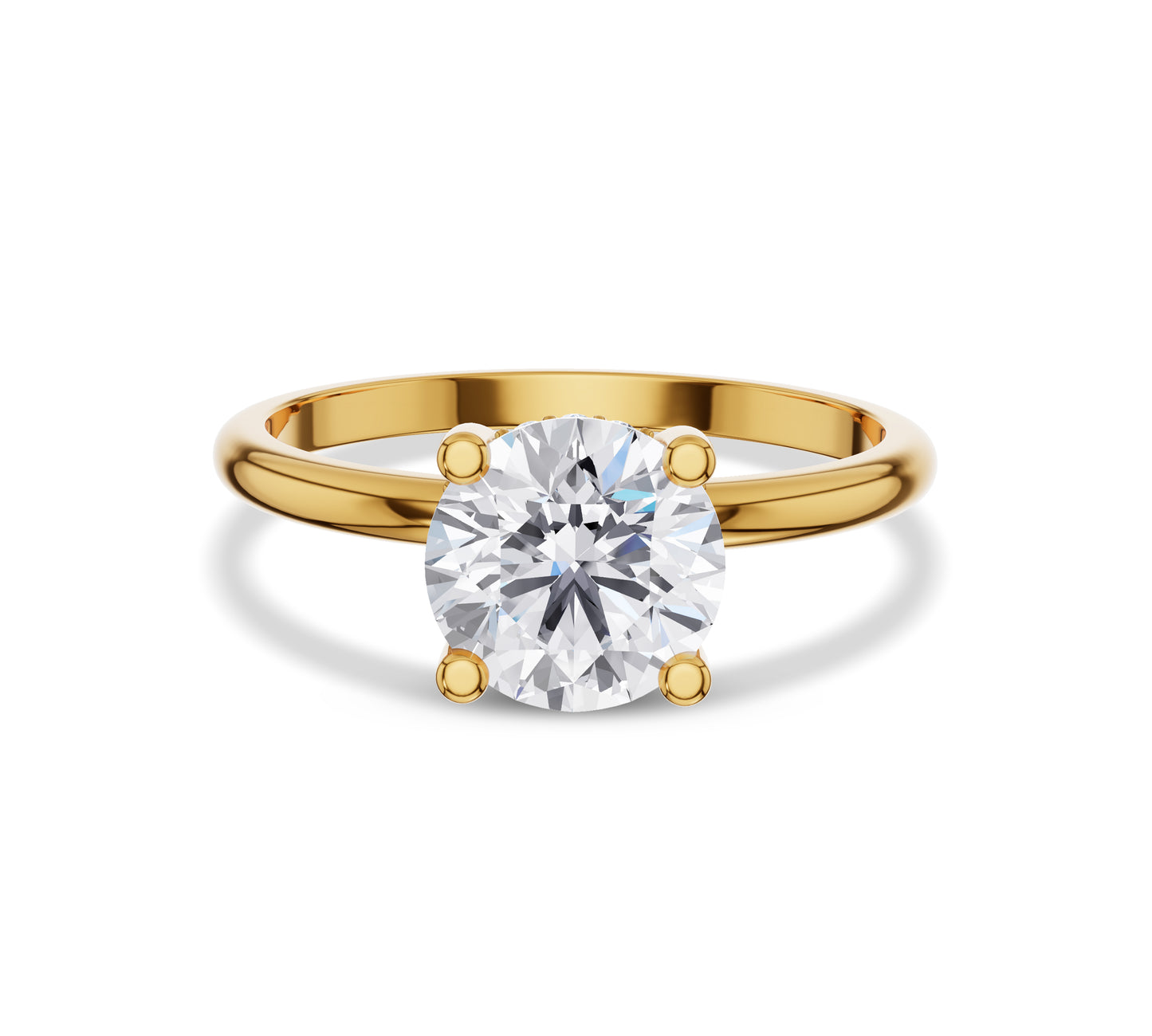 Unique Diamond Solitaire Hidden Halo Diamond Engagement Ring