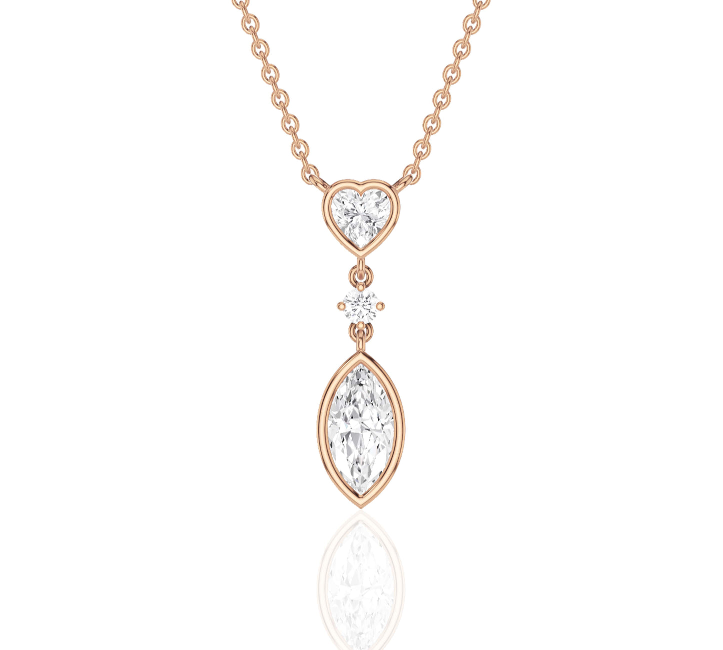 women's diamond necklace rose gold