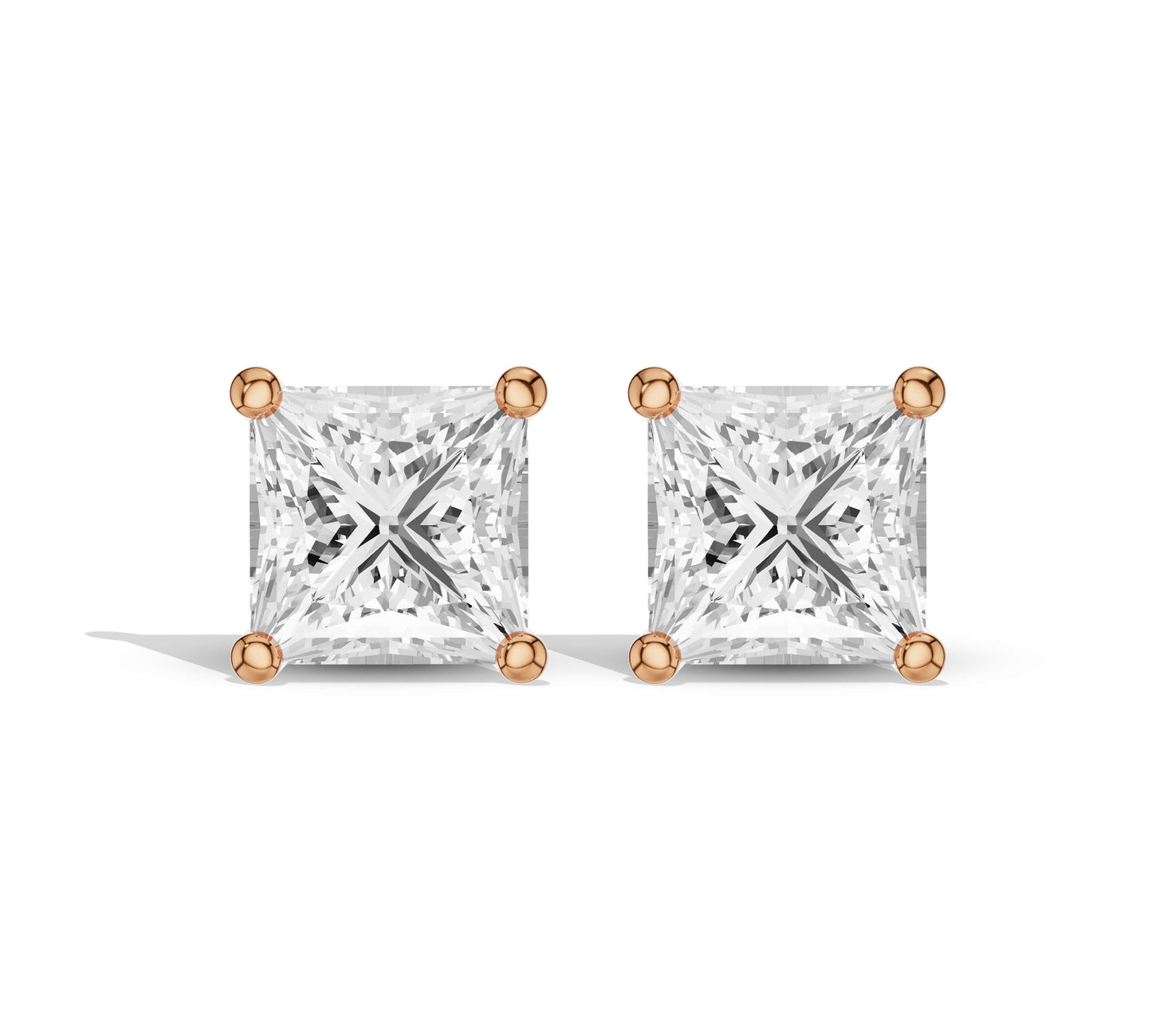 Luxury square diamond studs