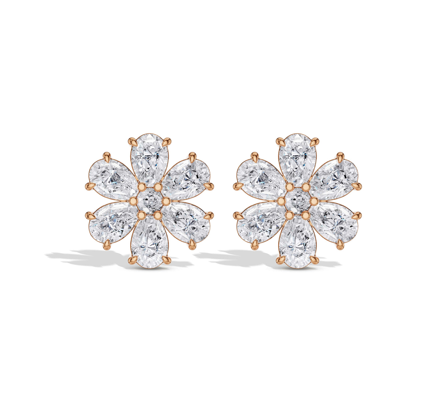 pear diamond stud earrings