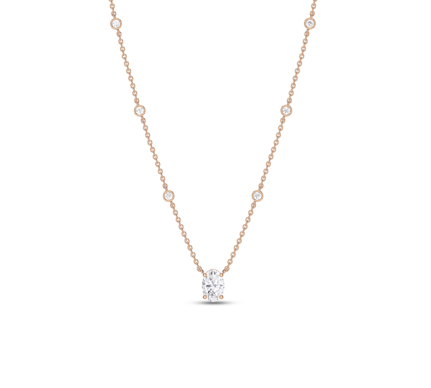 rose gold Station Necklace