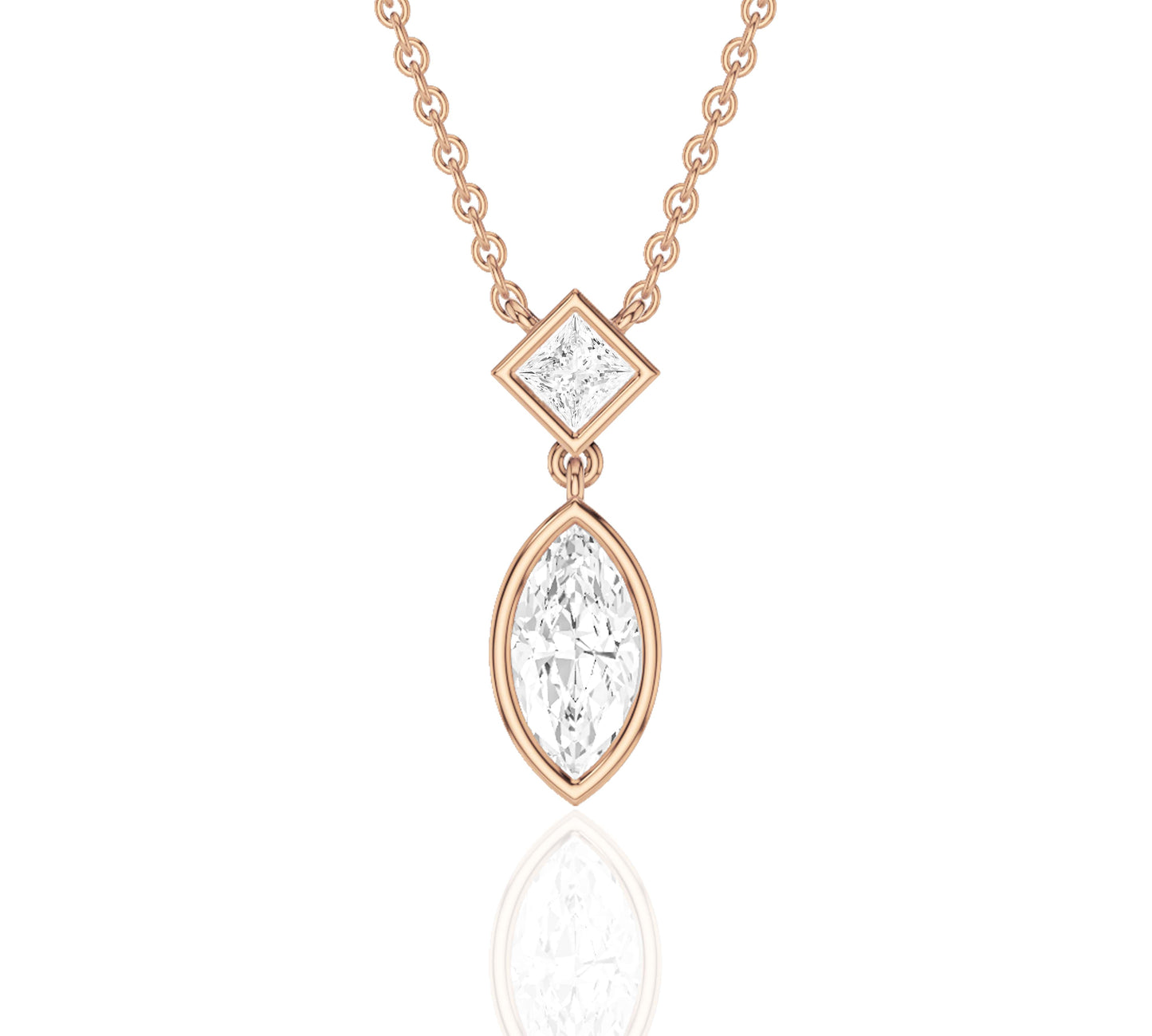 rose gold and diamond necklace