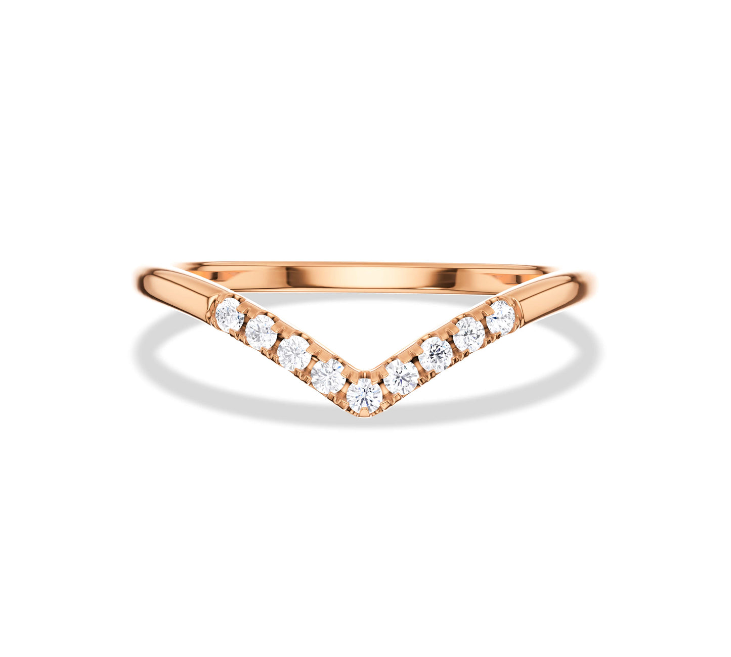 rose gold diamond stacking rings