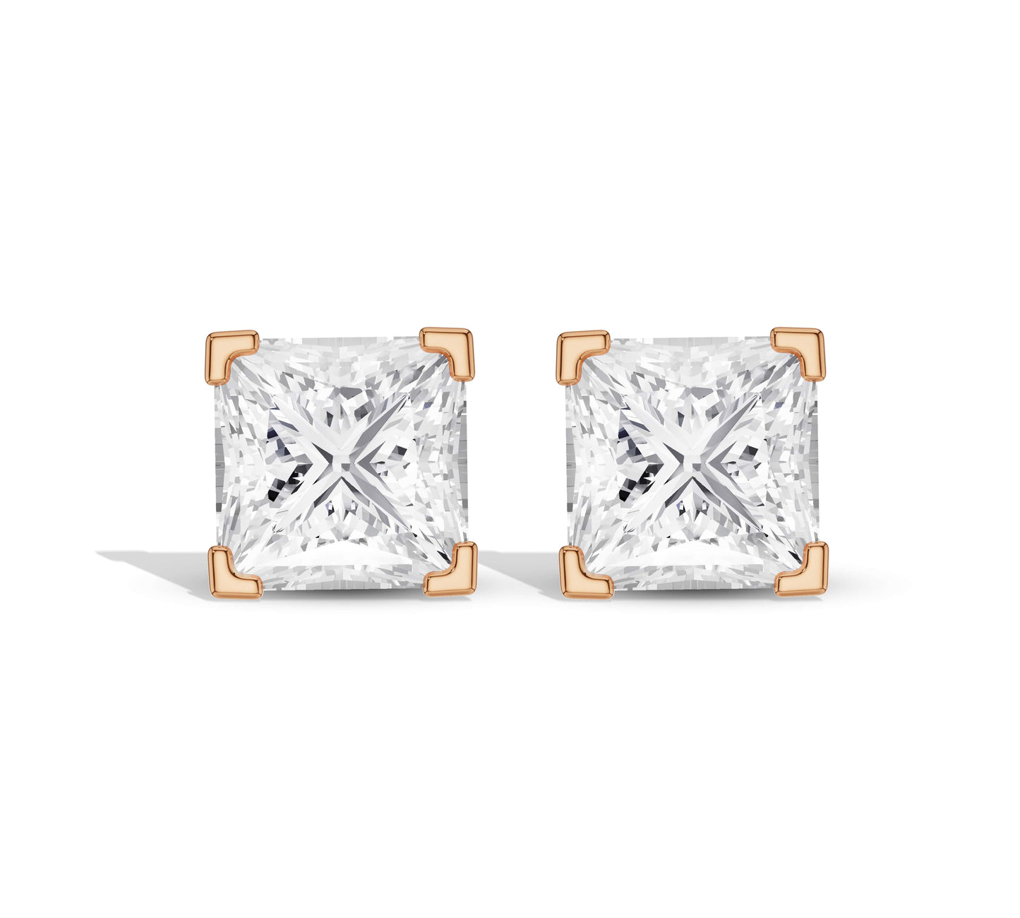 Luxury princess diamond earrings