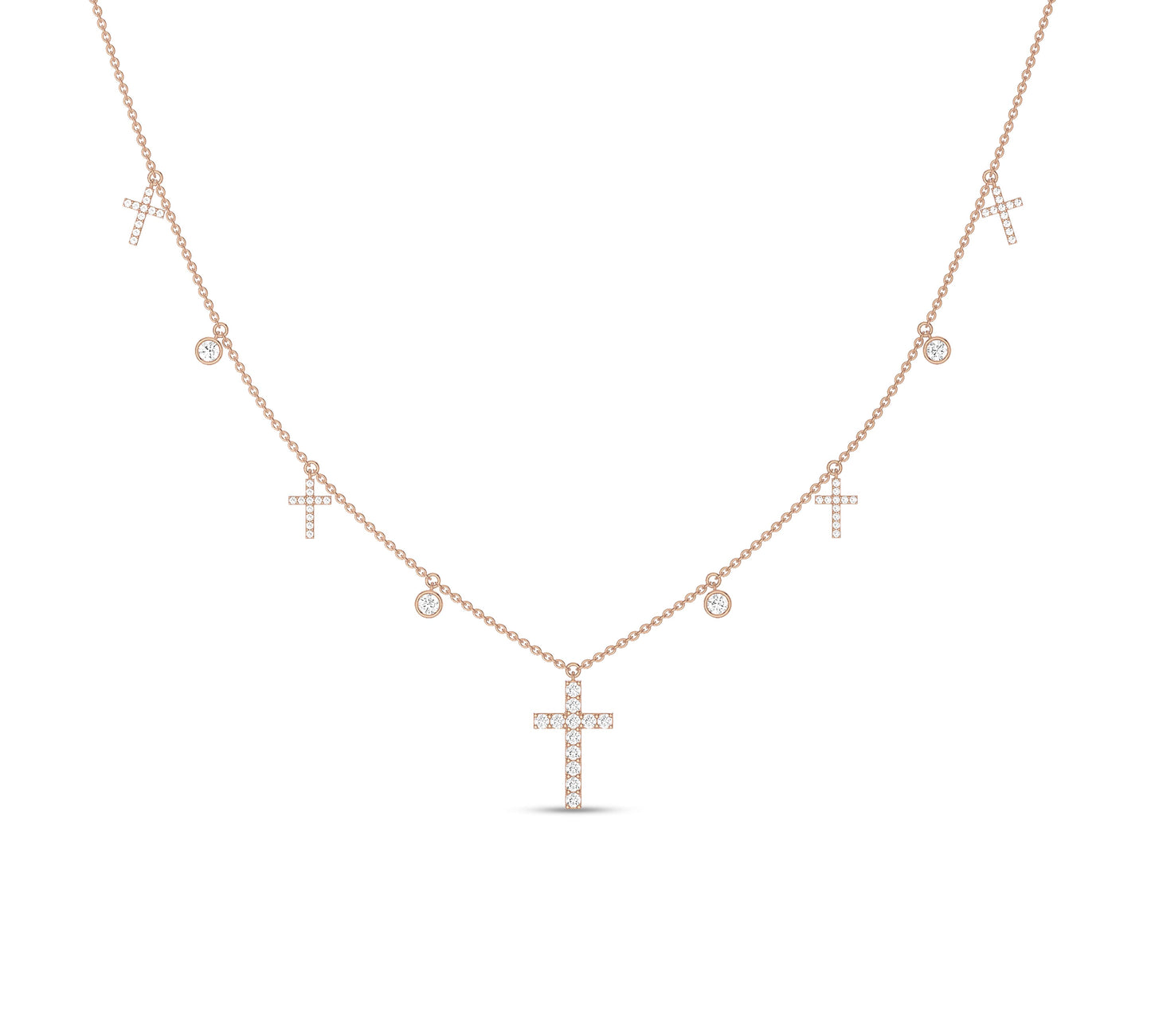 Minimalist cross charm choker in gold