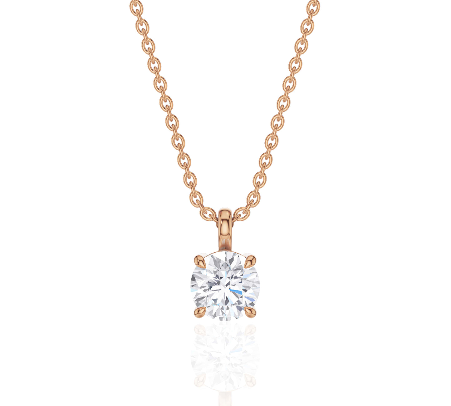 round diamond solitaire necklace