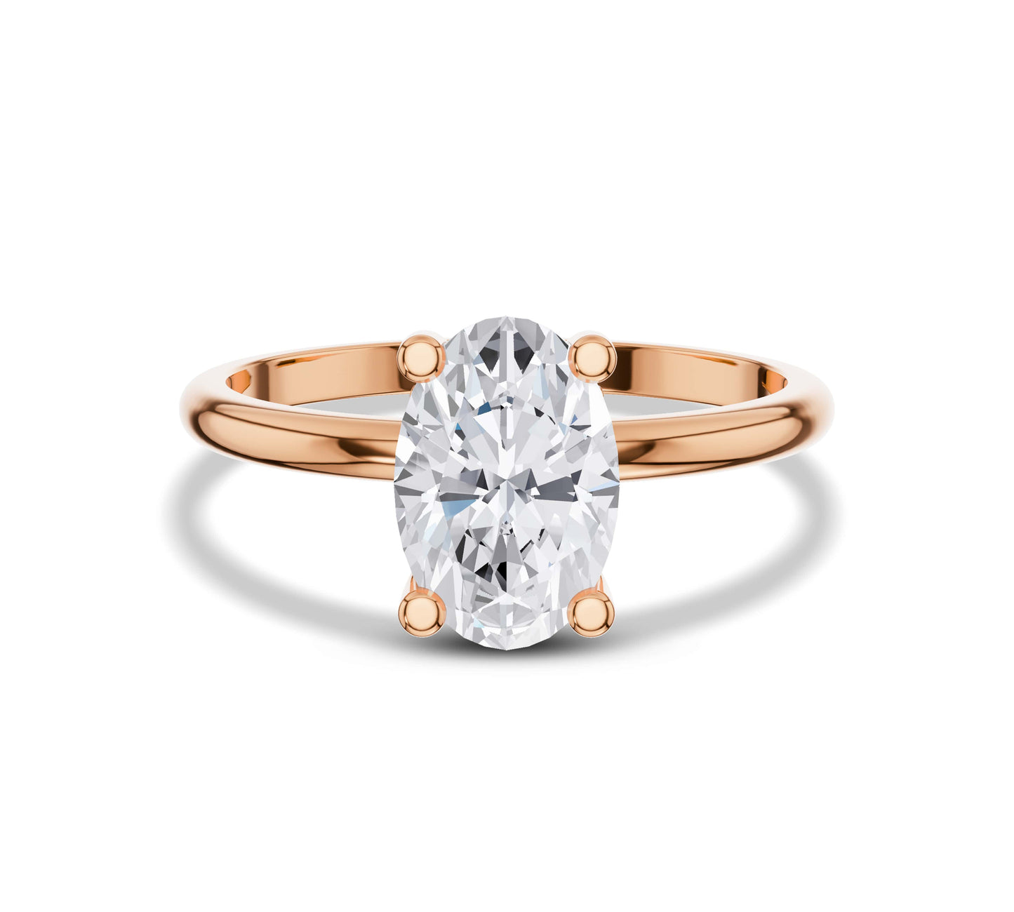 rose gold oval diamond ring