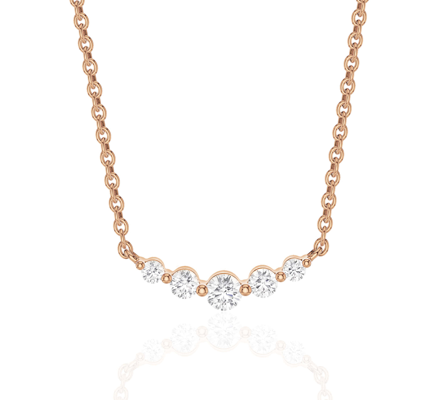 rose gold diamond bar necklaces