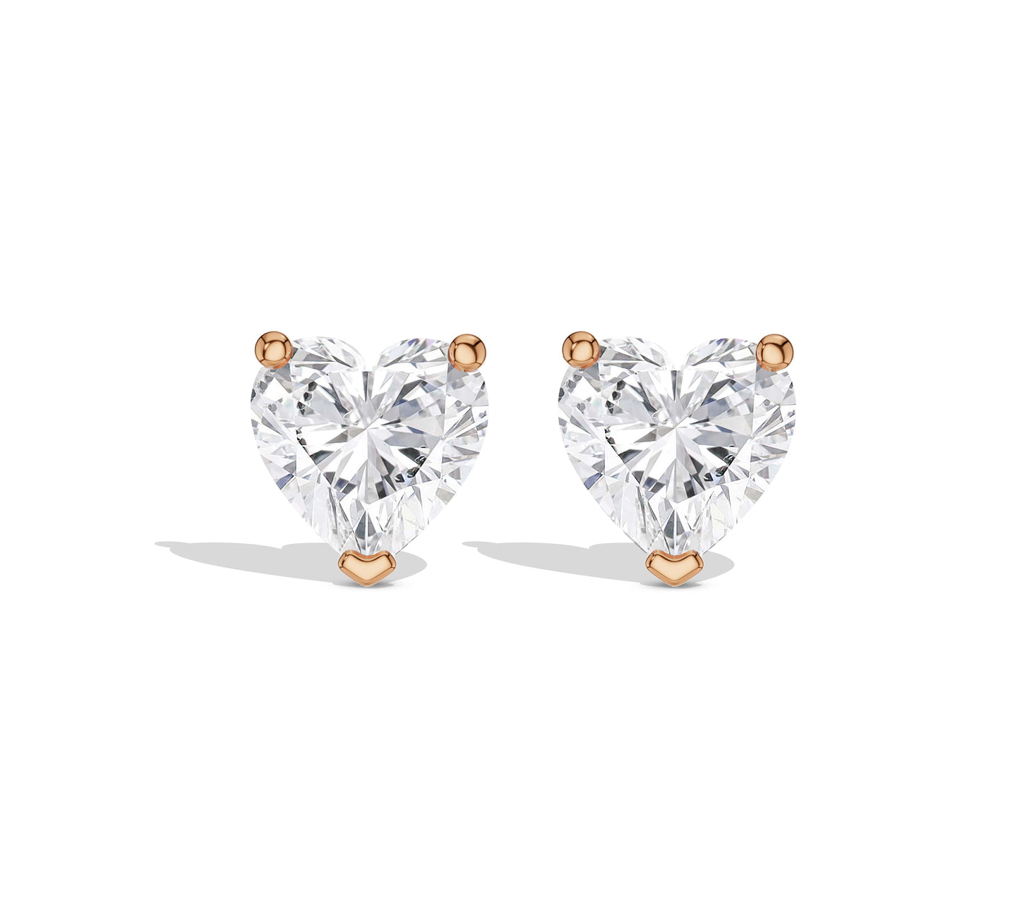 diamond and gold heart earrings