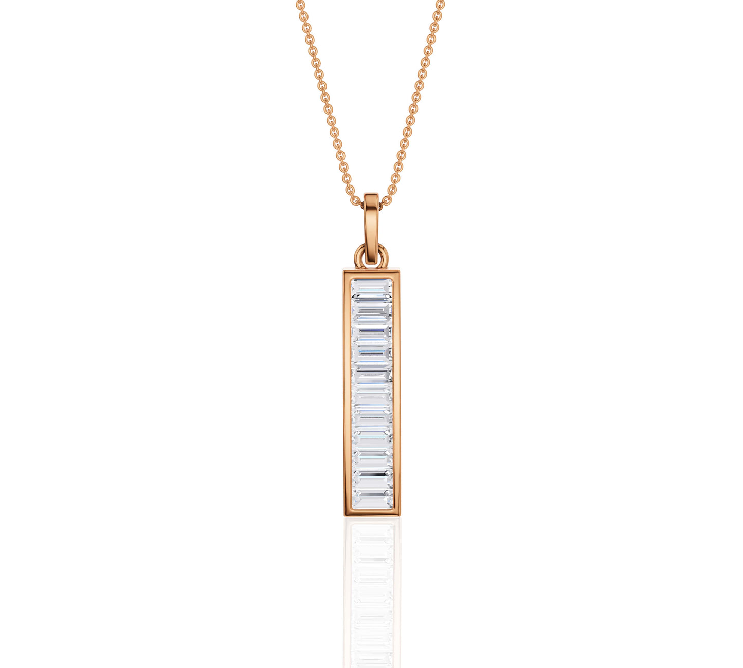 Sleek minimalist bar necklace with vertical gold setting