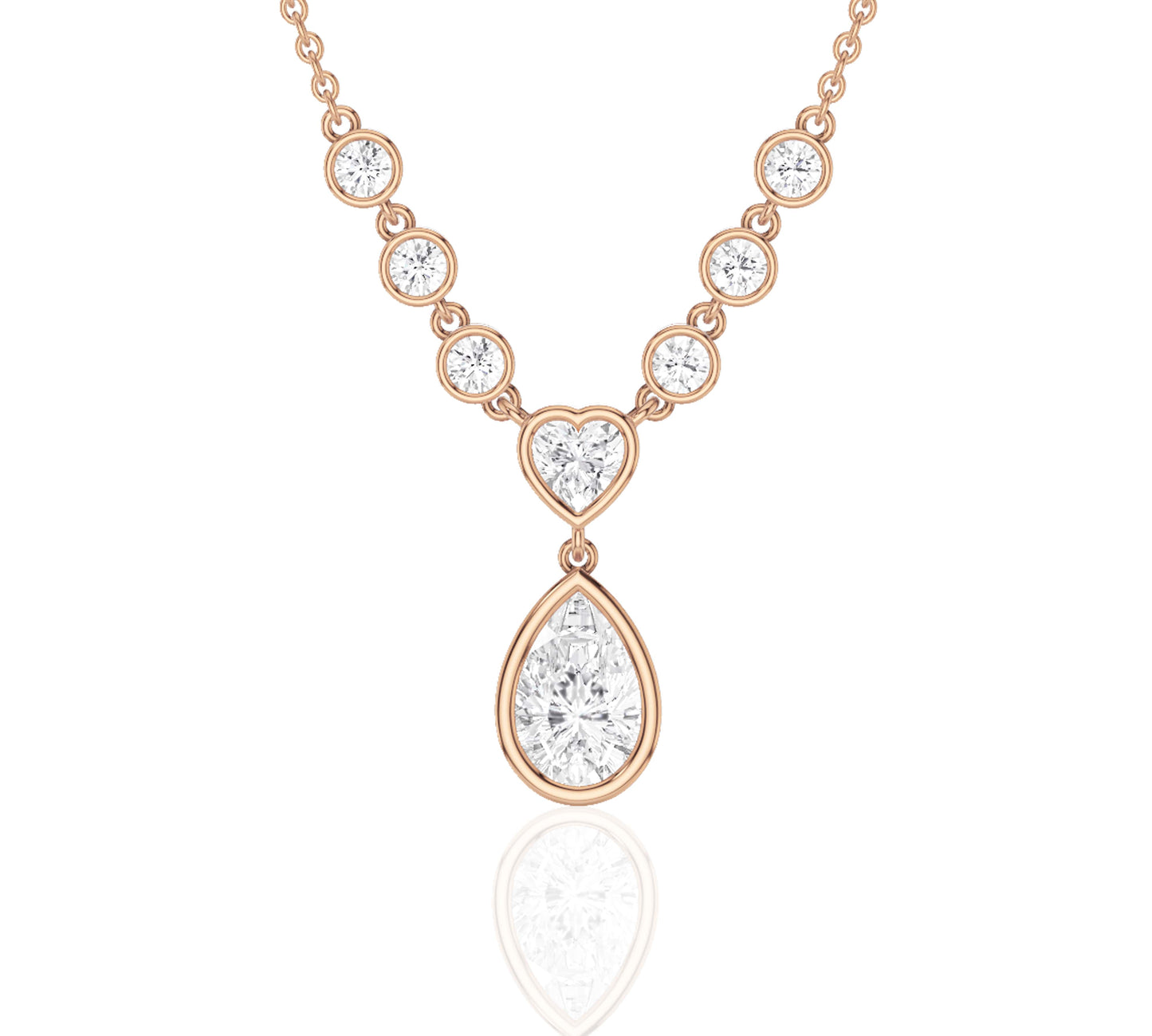 rose gold long pendant necklace