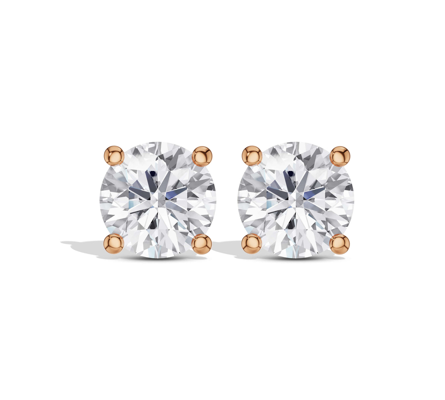 Round brilliant cut diamond earrings