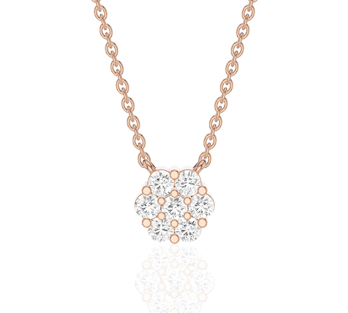 Minimalist diamond cluster necklace in gold
