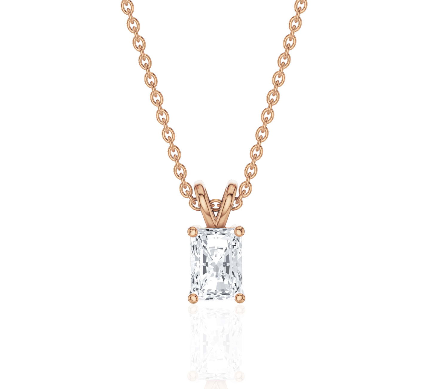 radiant cut diamond necklace for her