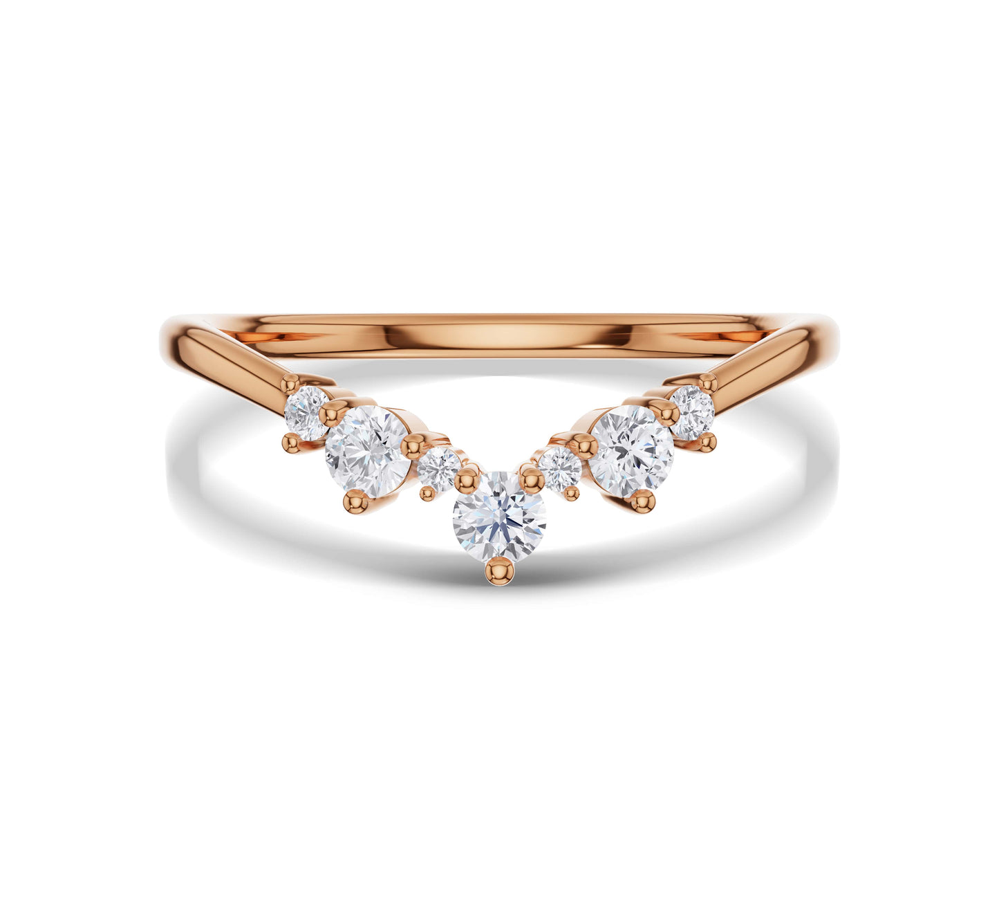 rose gold Curved Wedding Ring