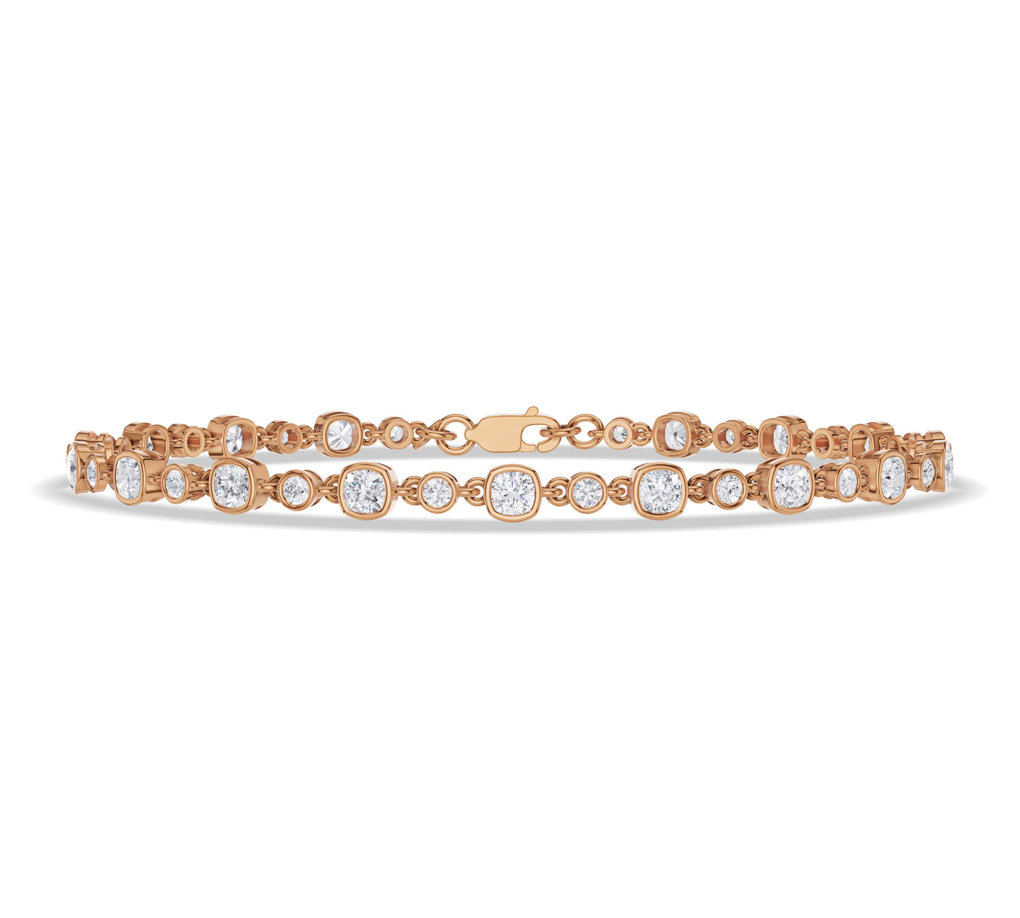 square tennis bracelet moissanite gold