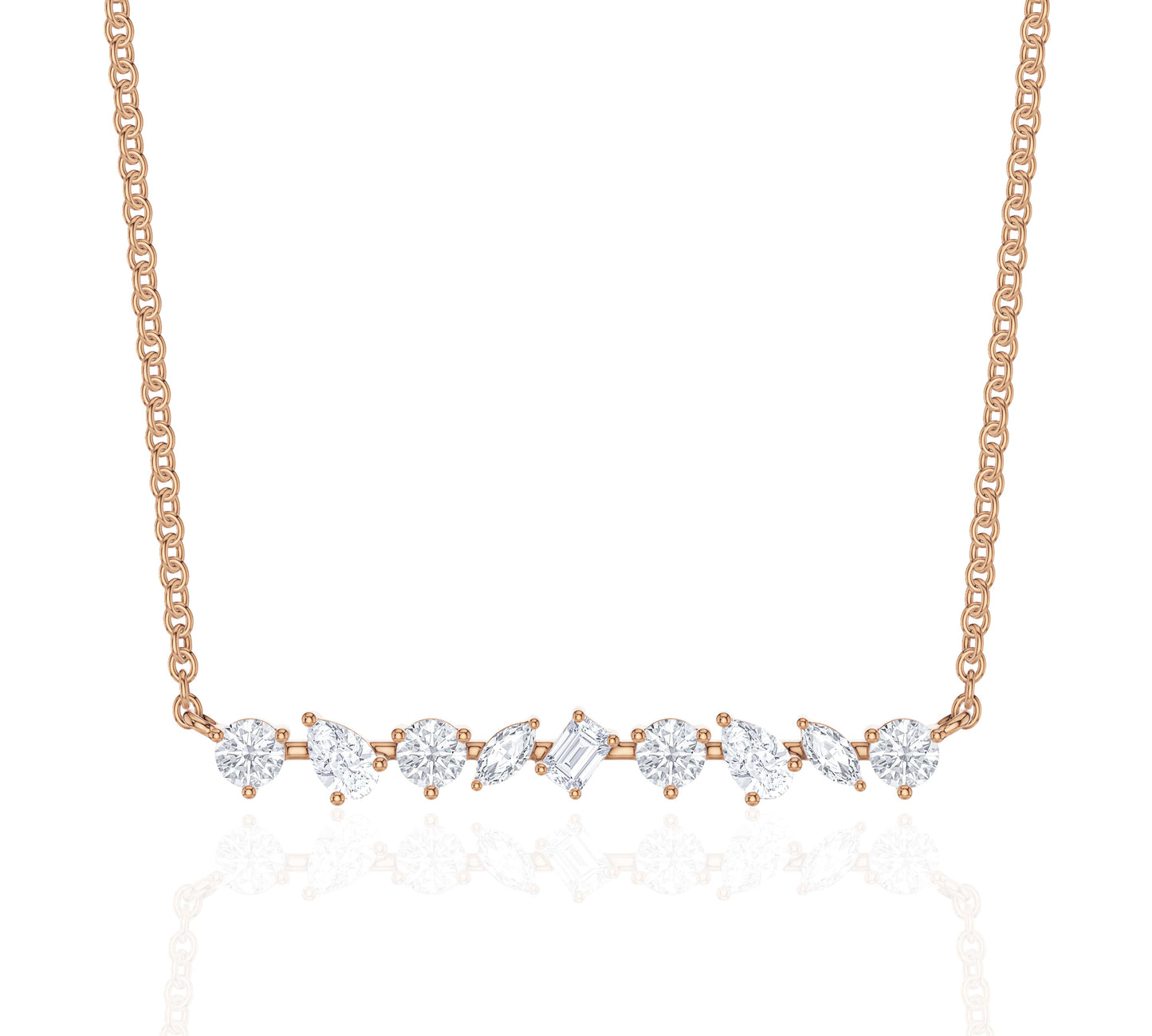 rose gold bar diamond necklace