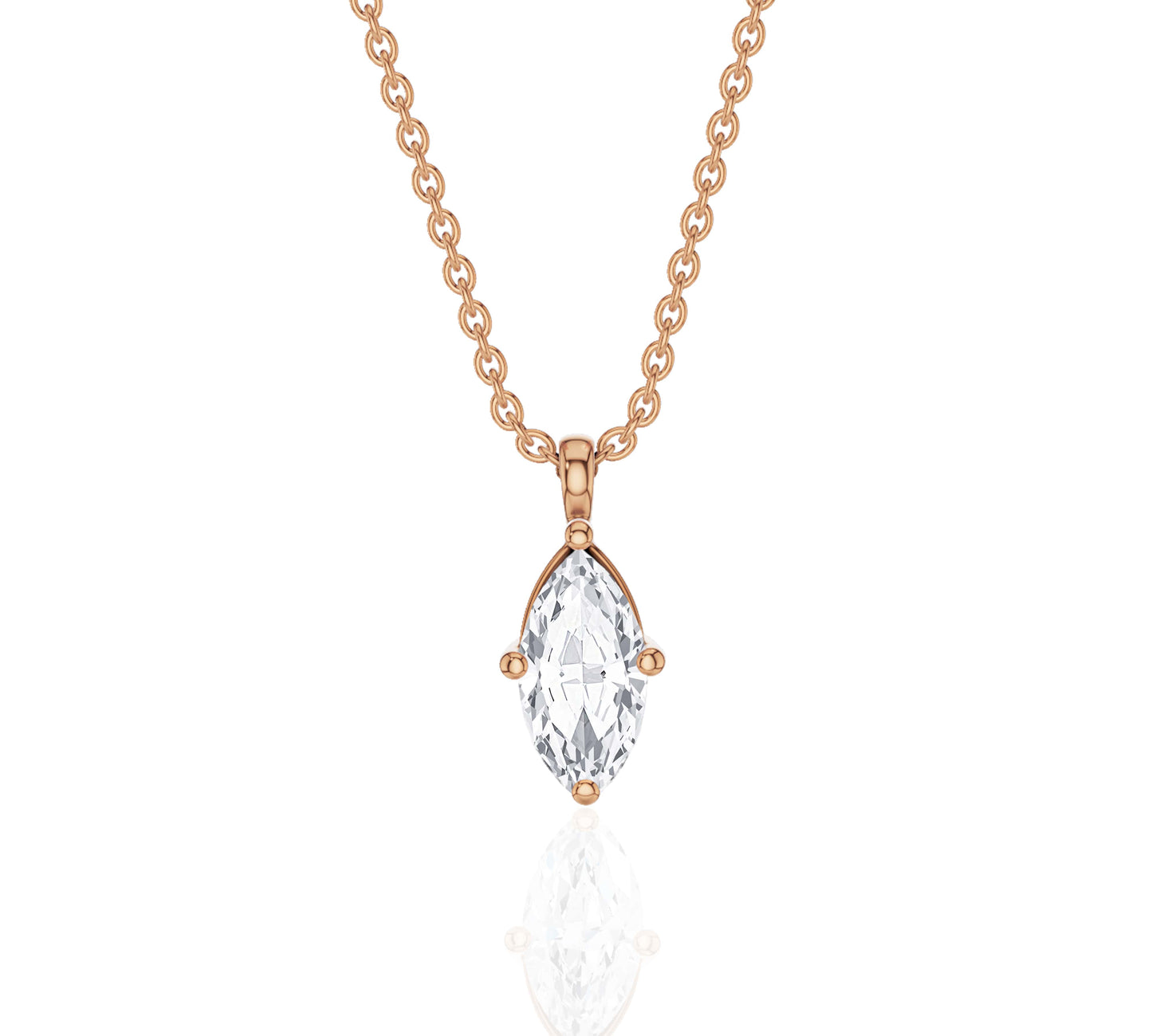 rose gold solitaire diamond necklace