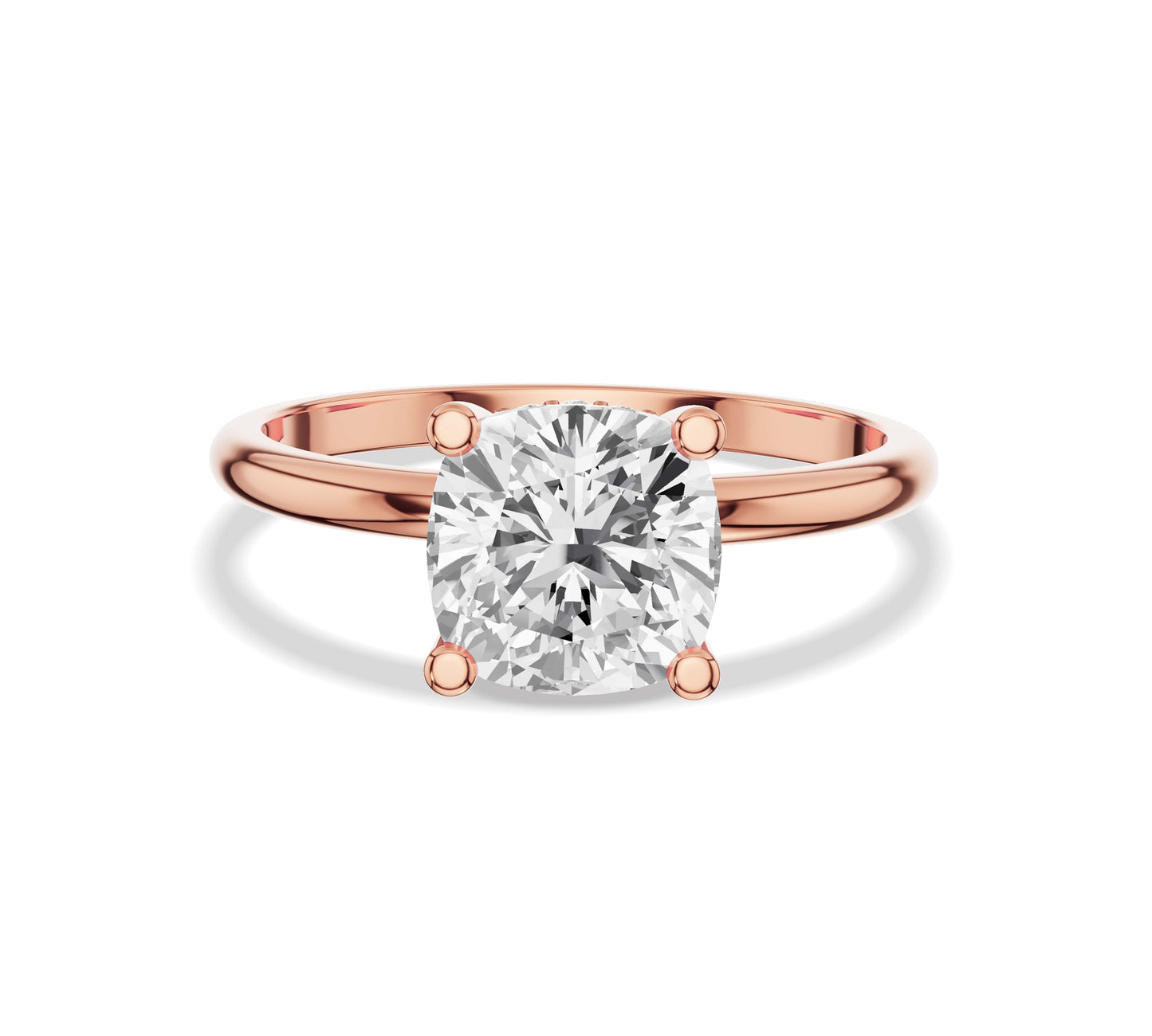 cushion cut hidden halo engagement rings