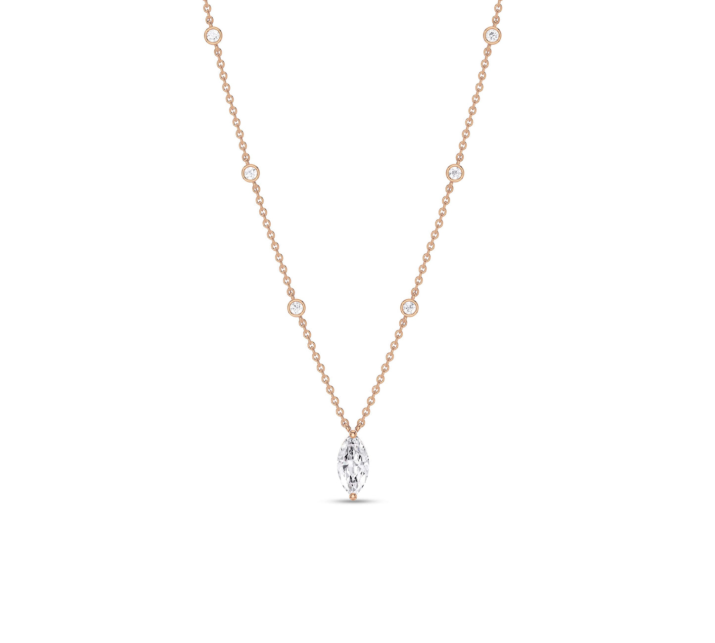 rose gold diamond necklace pendant