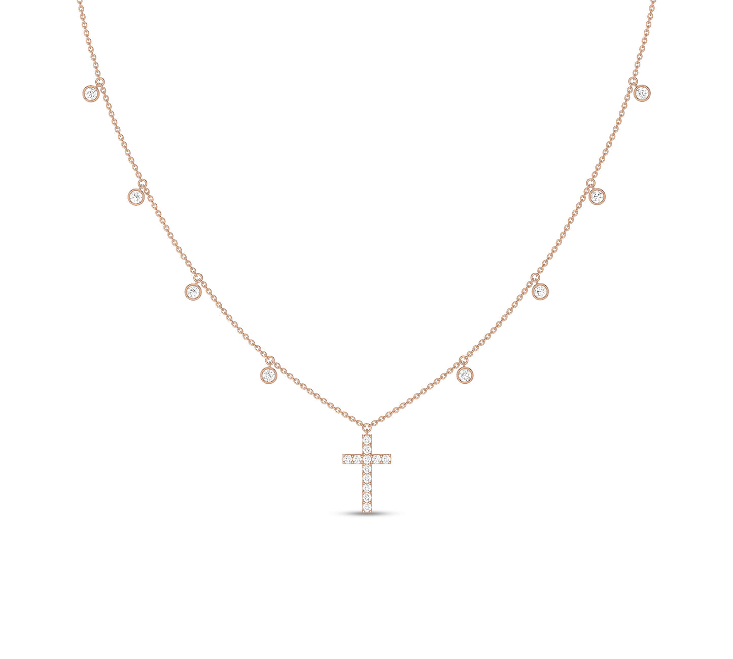 Simple and elegant cross necklace in gold