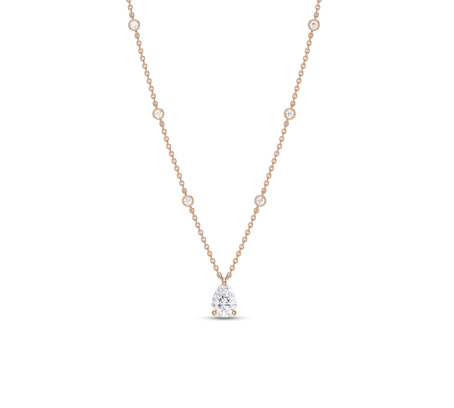 rose gold Station Necklace for her