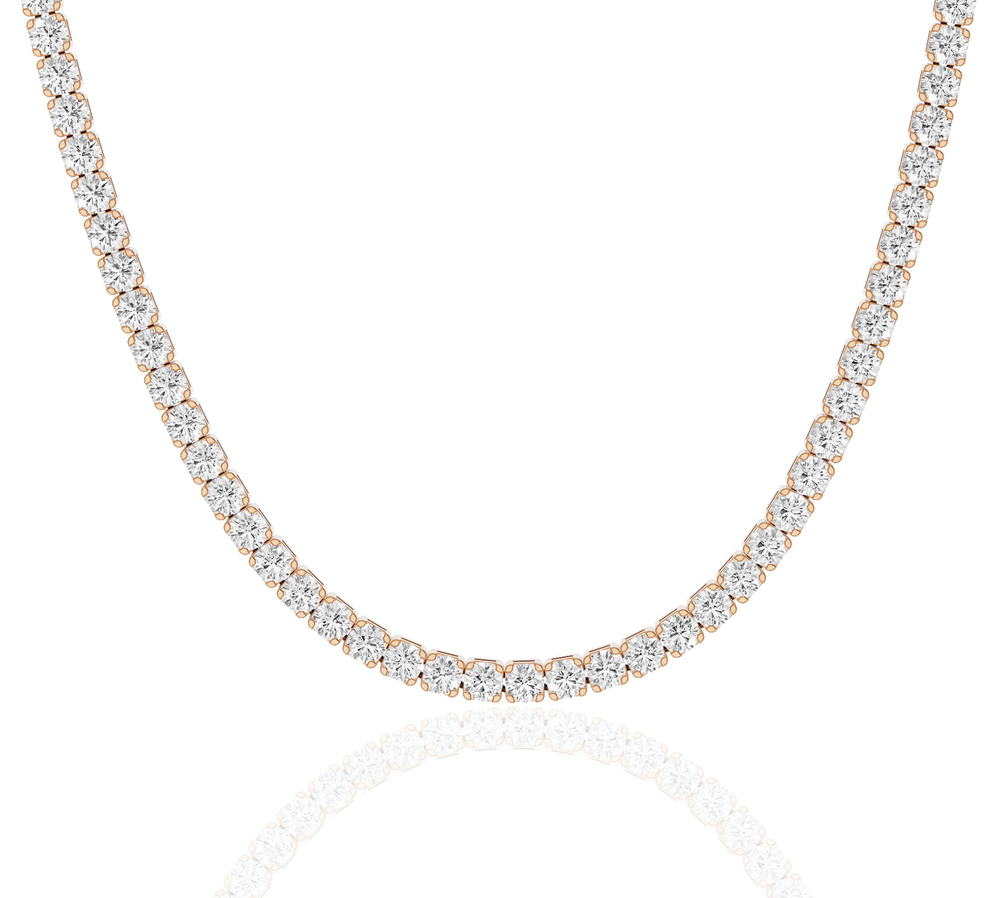 rose gold tennis diamond necklace