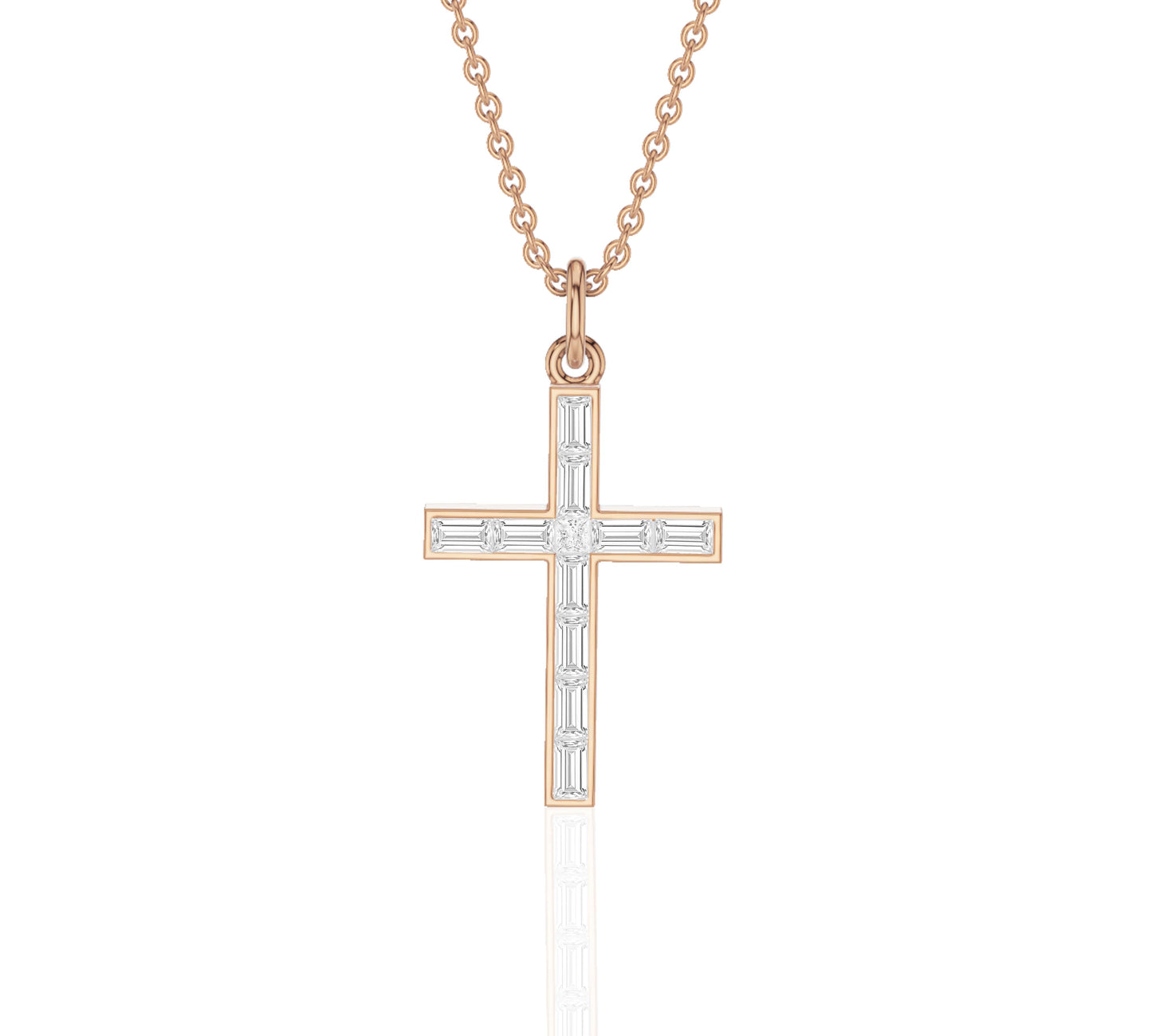 baguette cross pendant