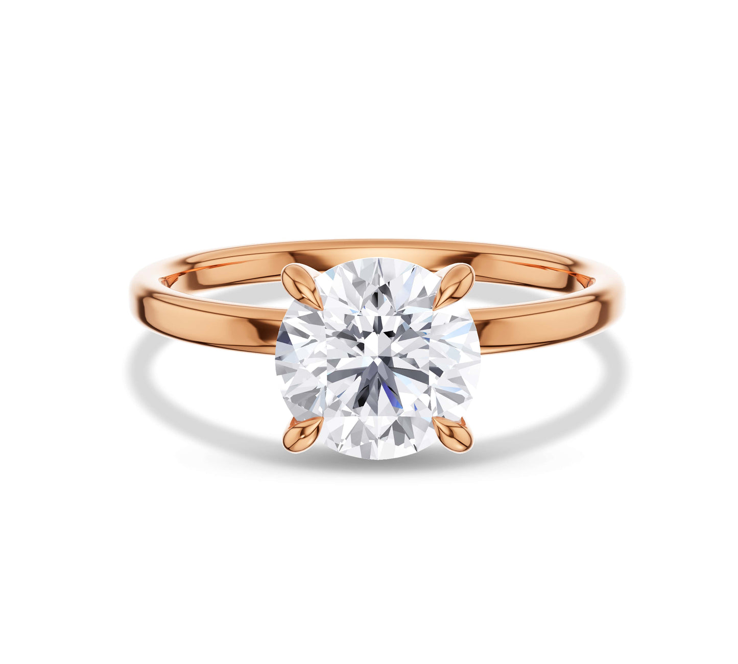 Classic round diamond set in 14k rose gold