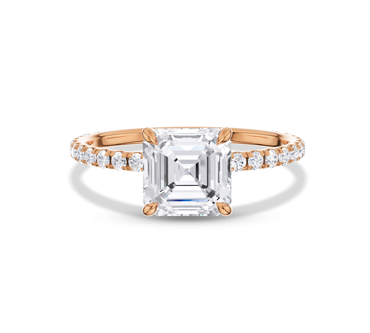 Sparkling pave setting engagement ring