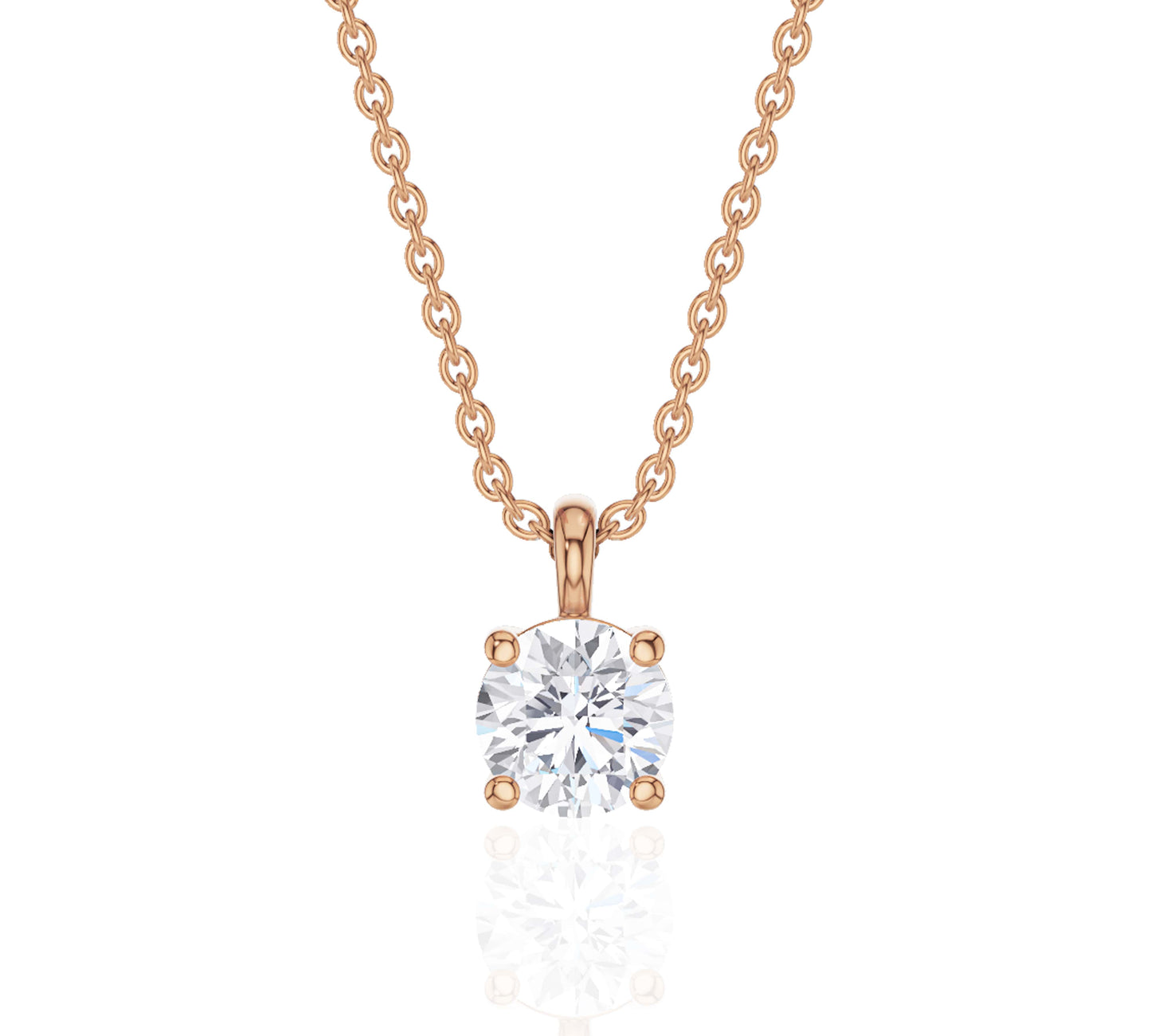 14k gold solitaire diamond necklace