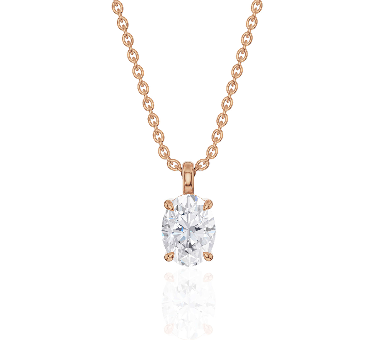 lab grown Solitaire Pendant Necklace
