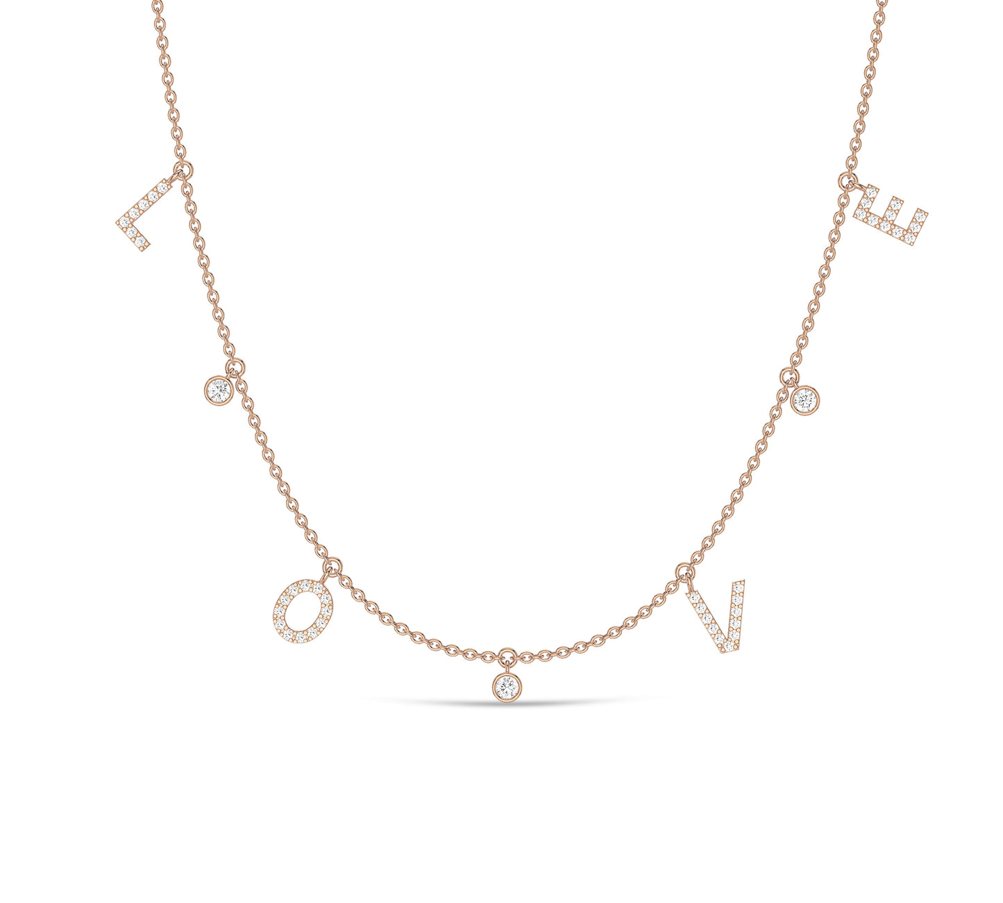 Gift-worthy letter necklace with sparkle