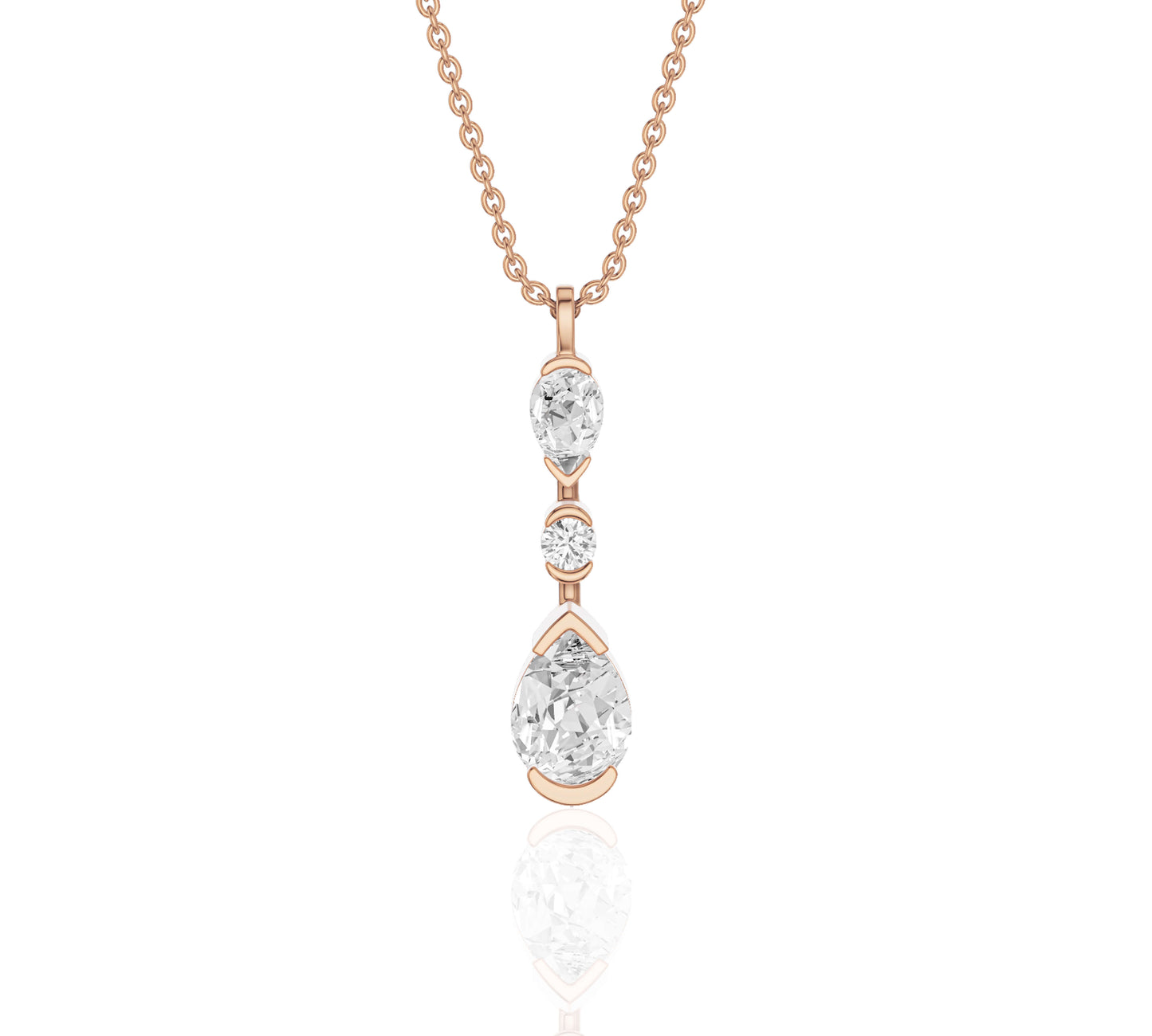 Drop necklace with lab-grown diamonds