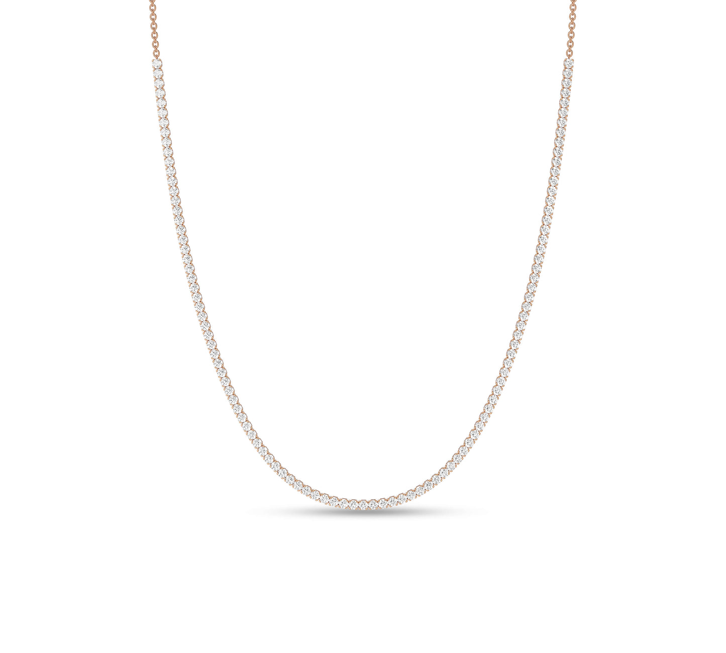 Full diamond chain necklace in solid 14K gold
