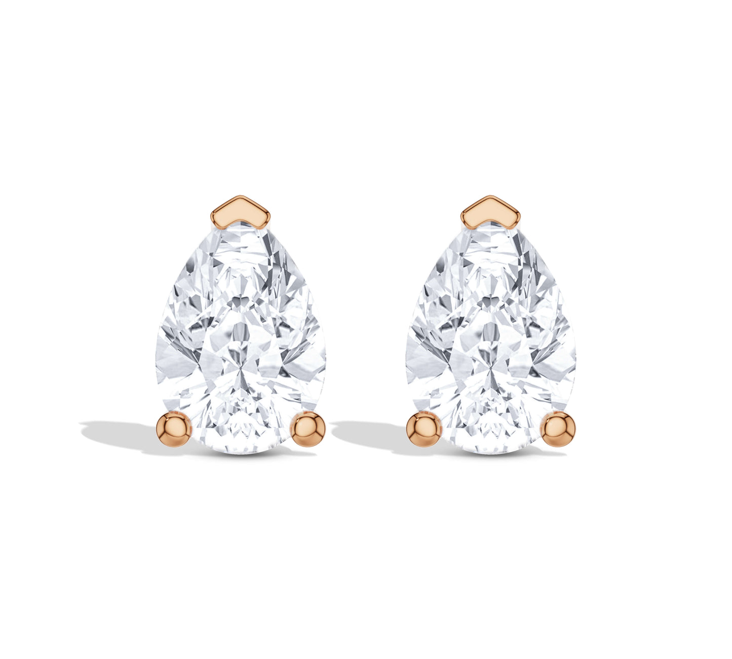 Classic pear shape diamond studs