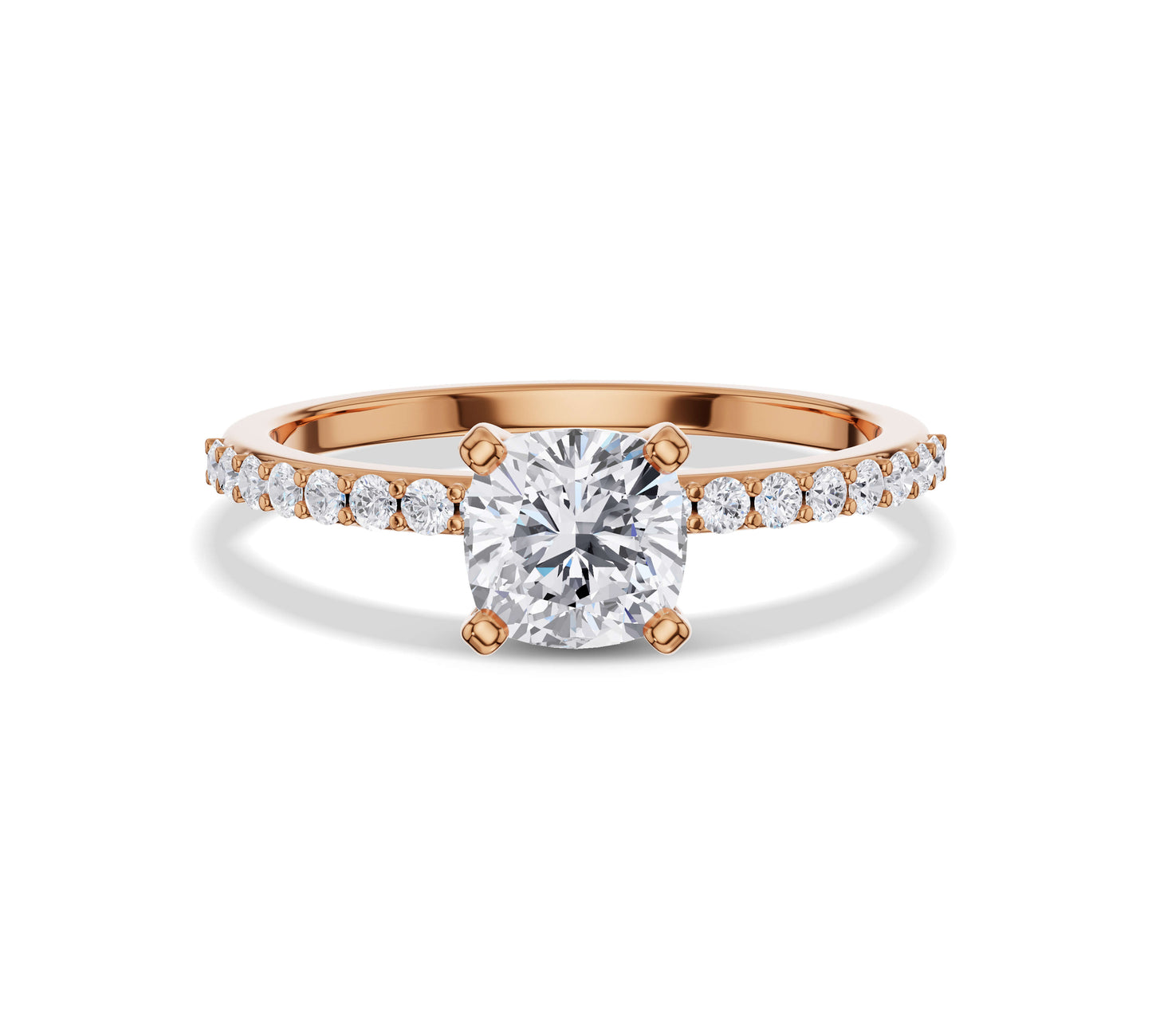 rose gold pave engagement rings