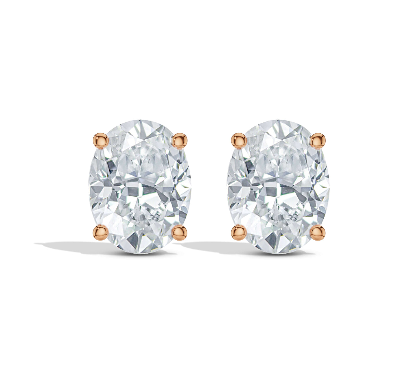 Modern oval studs in rose gold