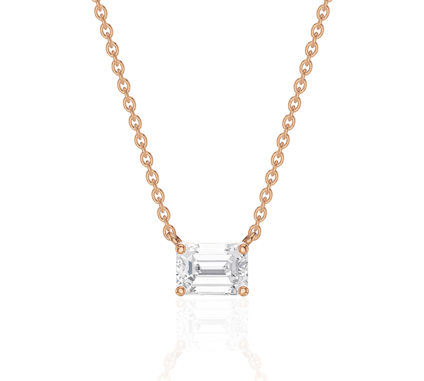rose gold emerald pendant necklace