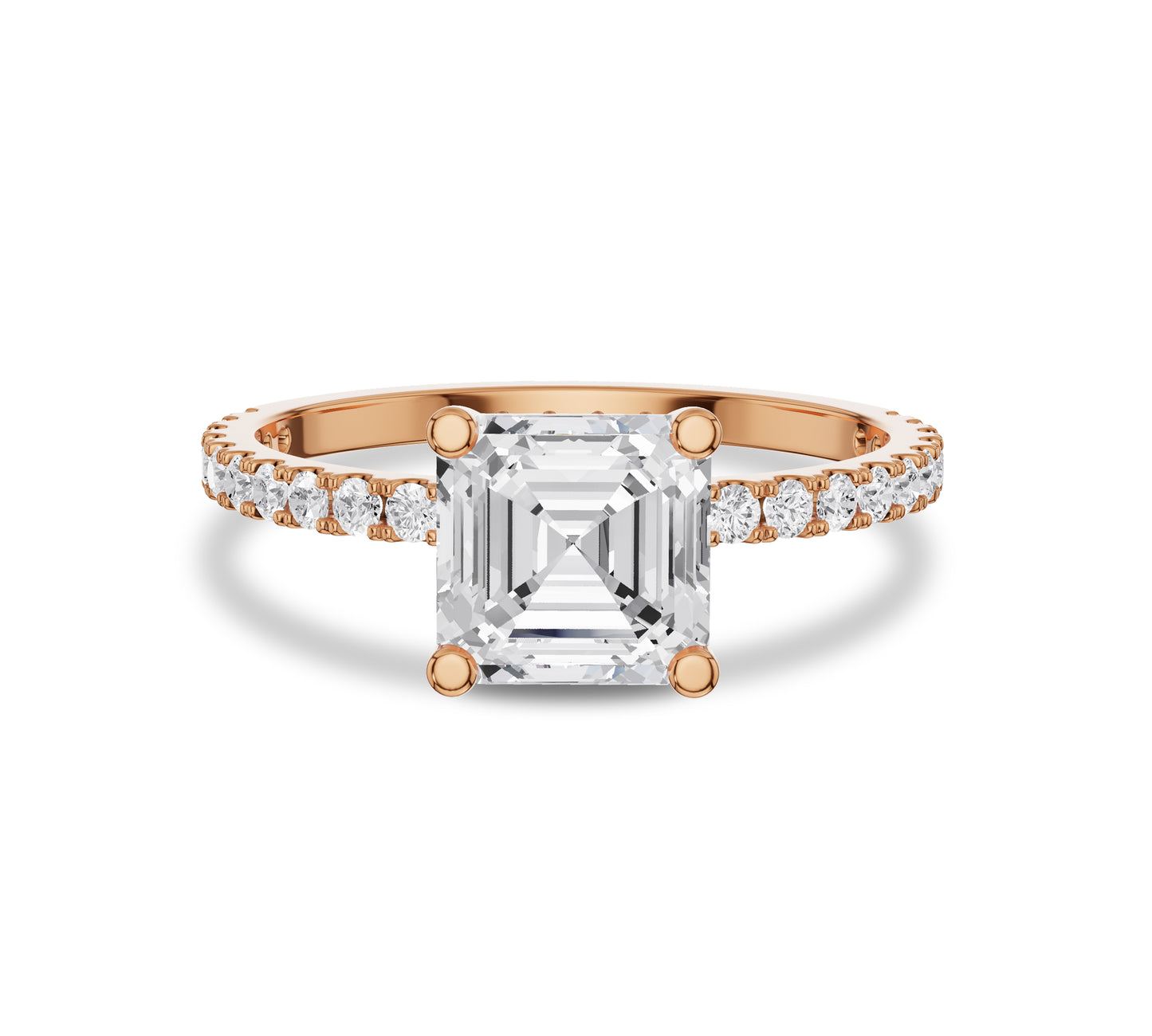 Asscher Cut Lab-Grown Diamond Engagement Ring
