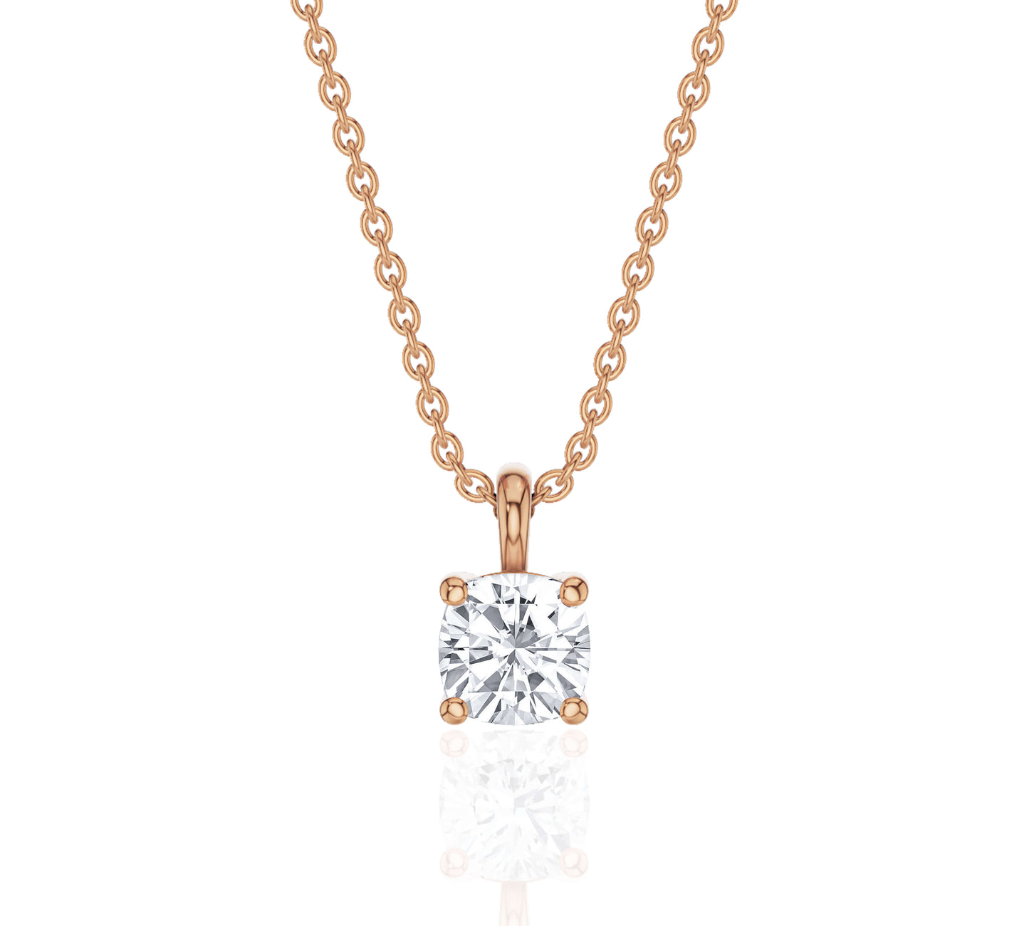 rose gold solitaire diamond necklace