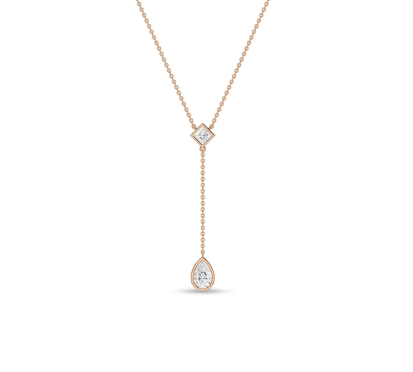 lariat necklace gold with princess and pear