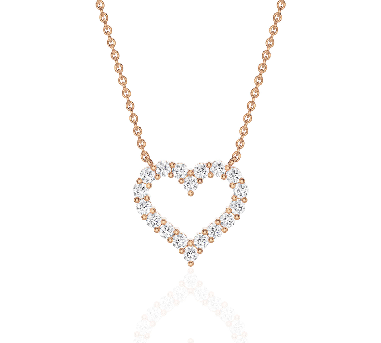 gold diamond heart necklace