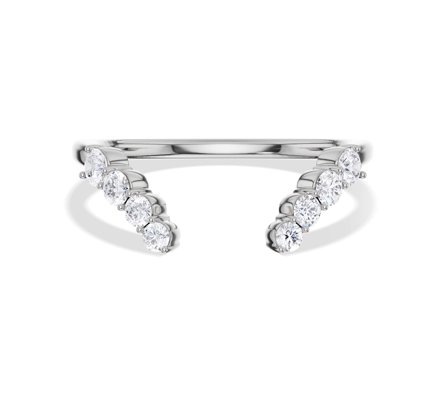14k white gold open wedding band